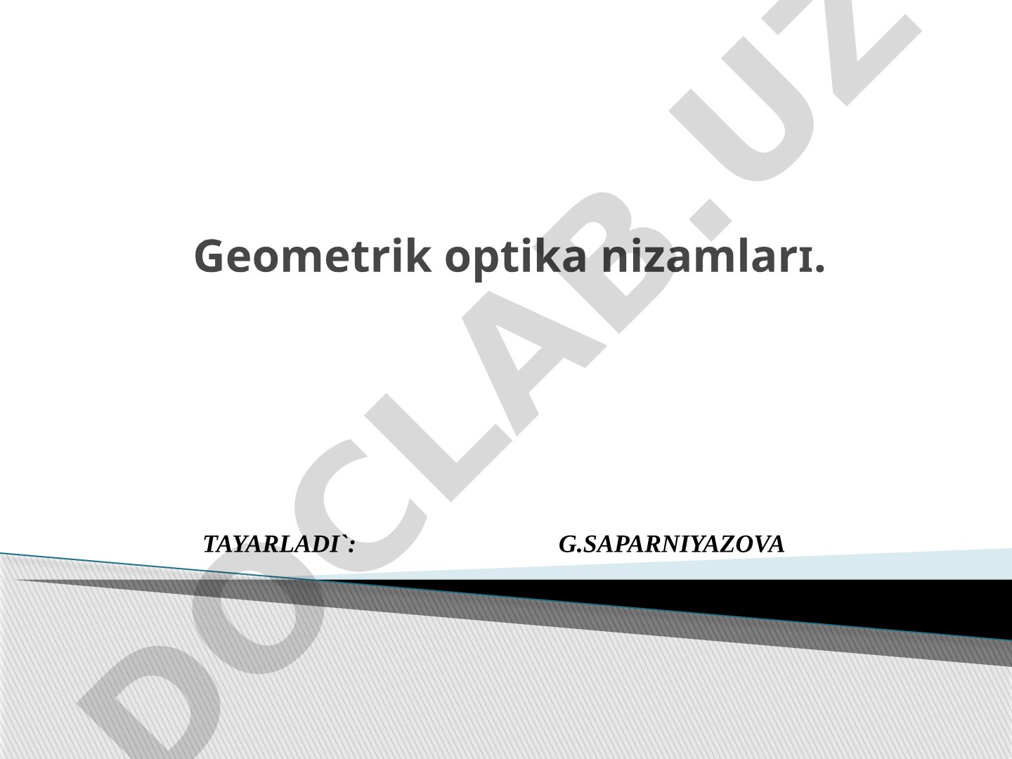 Geometrik optika nizamlari