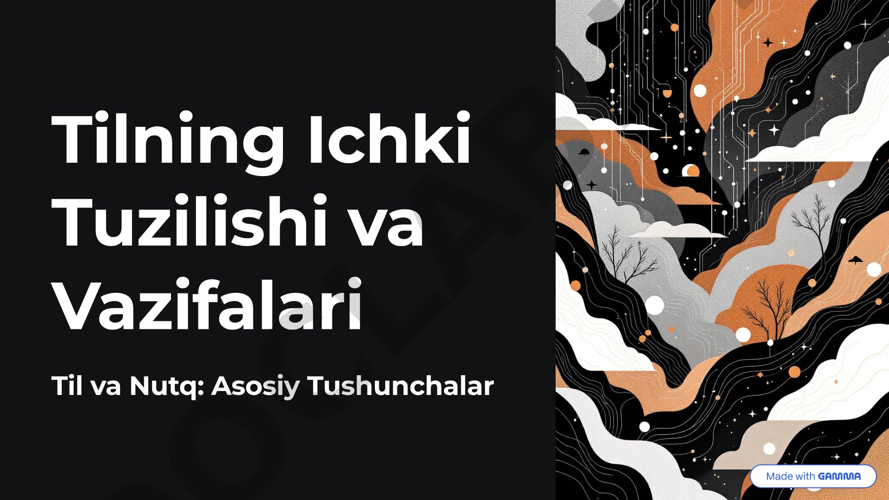 Tilning Ichki Tuzilishi va Vazifalari Til va Nutq: Asosiy Tushunchalar