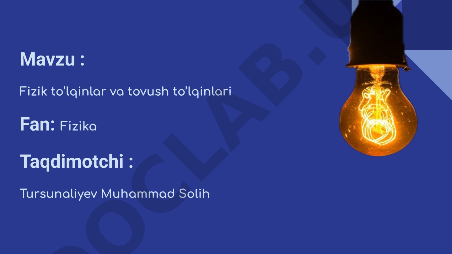 Fizik to’lqinlar va tovush to’lqinlari