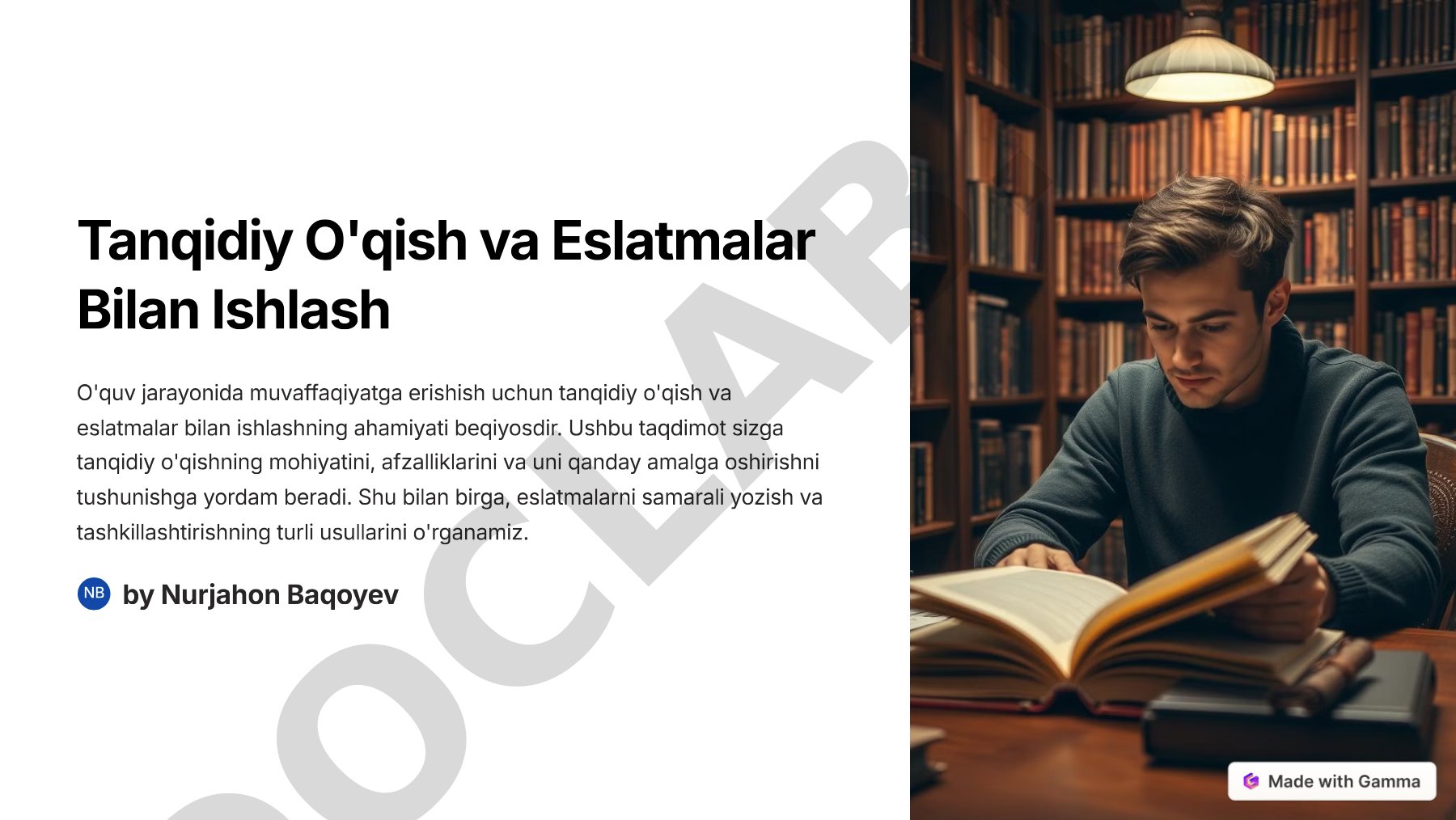 Tanqidiy O'qish va Eslatmalar Bilan Ishlash
