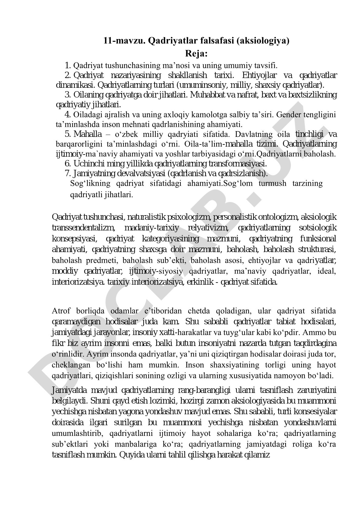 Qadriyatlar falsafasi (aksiologiya)