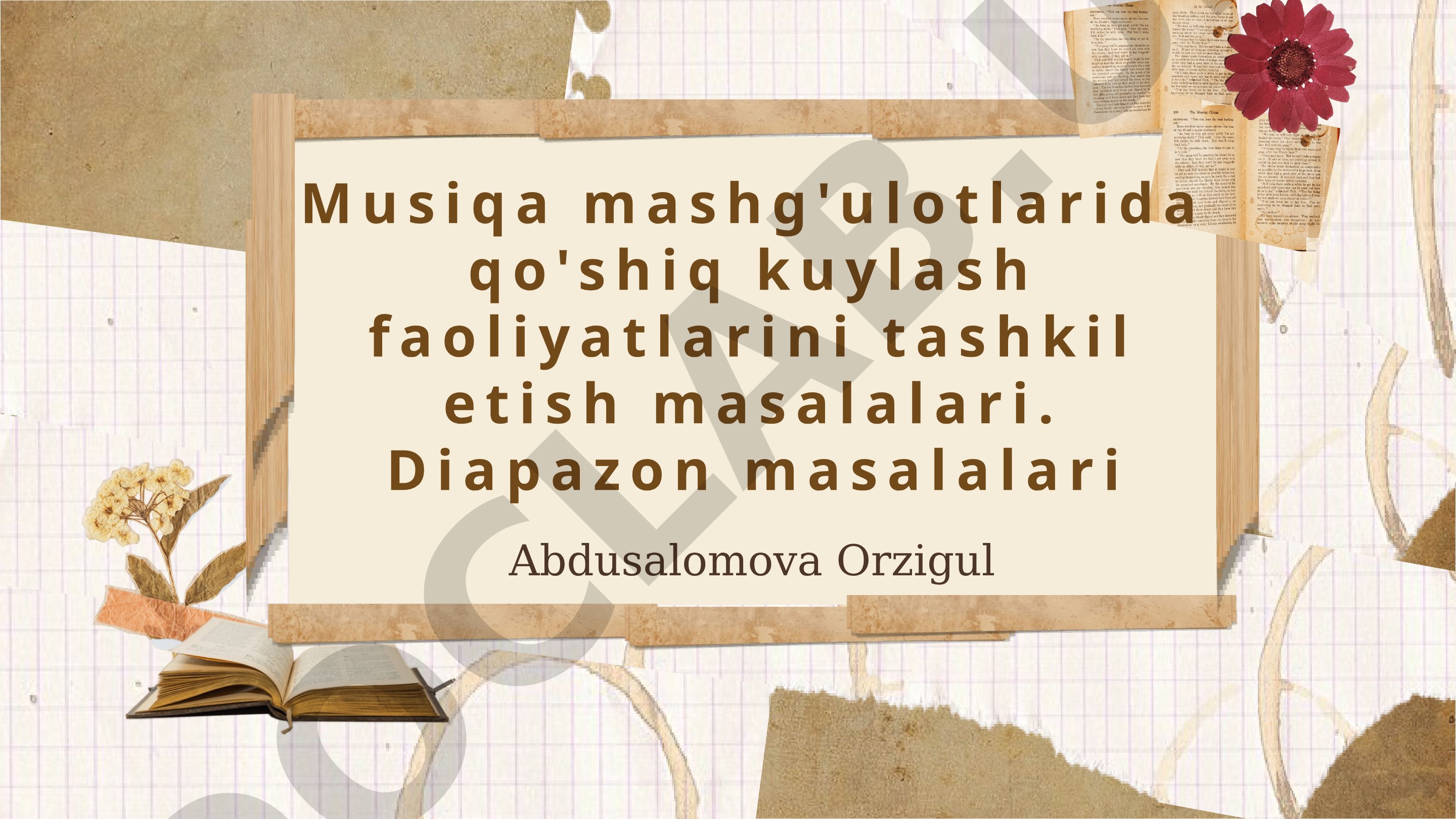 Musiqa mashg'ulotlarida qo'shiq kuylash faoliyatlarini tashkil etish masalalari