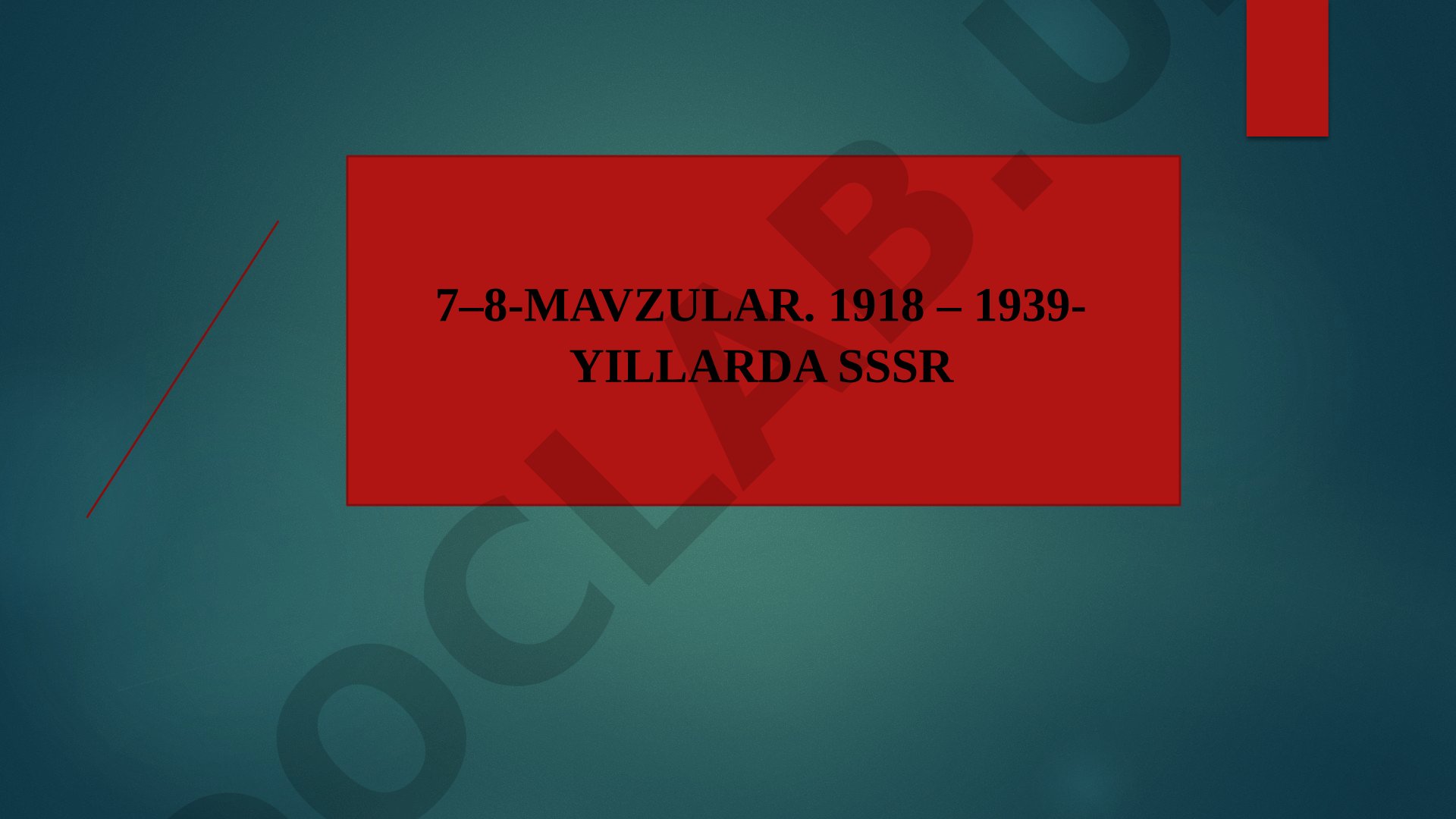 1918–1939-yillarda SSSR