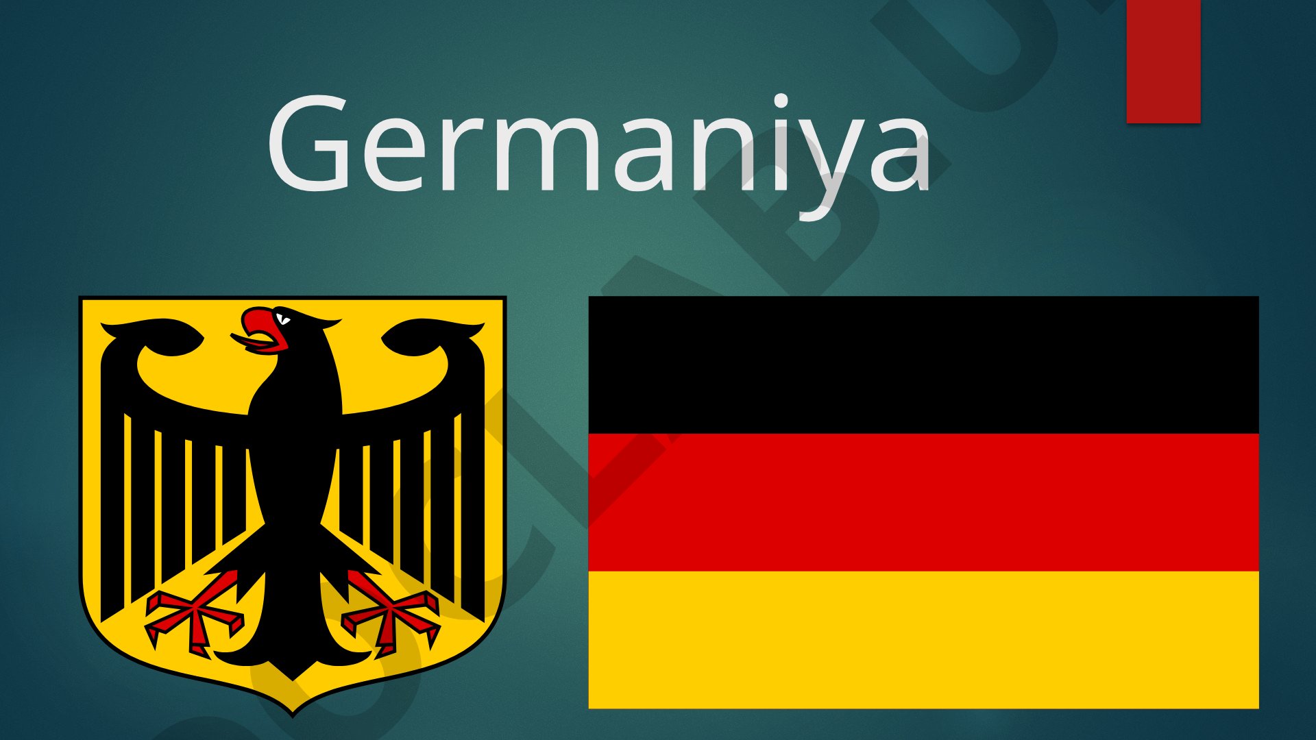 Germaniya davlat tuzimi va asosiy ma'lumotlar