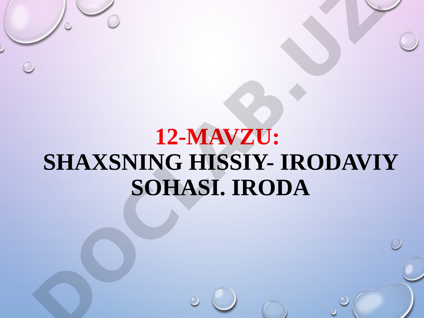 Shaxsning hissiy-irodaviy sohasi. Iroda