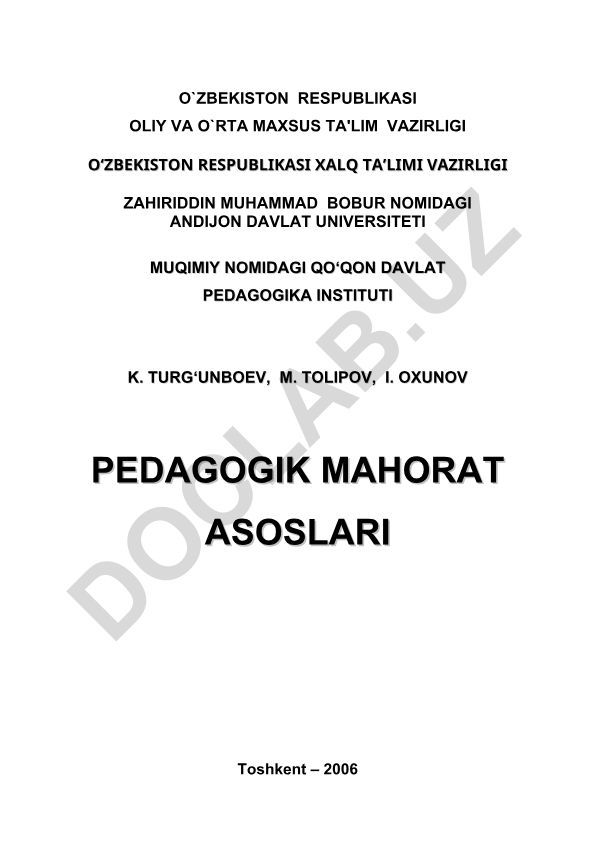 Pedagogik mahorat asoslari