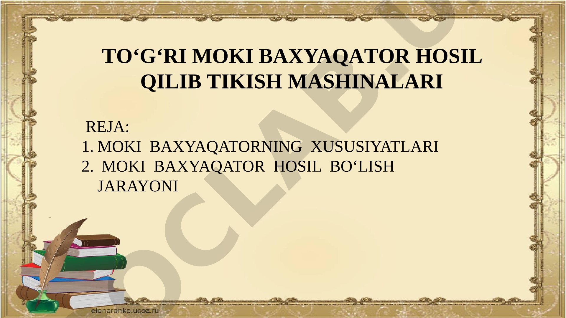 To‘g‘ri moki baxyaqator hosil qilib tikish mashinalari
