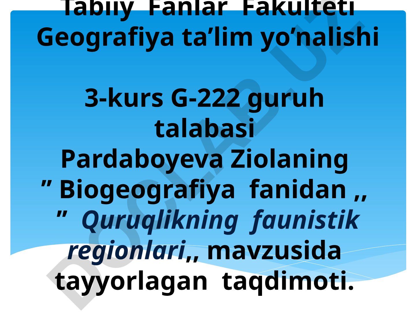 Quruqlikning faunistik regionlari