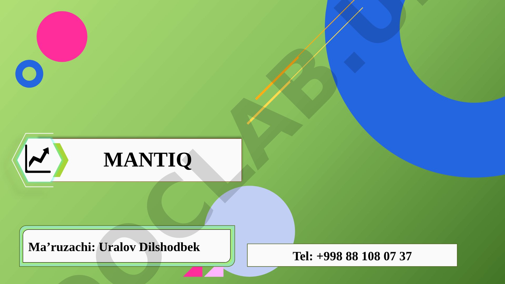 Mantiq tushunchasi va tafakkur qonunlari