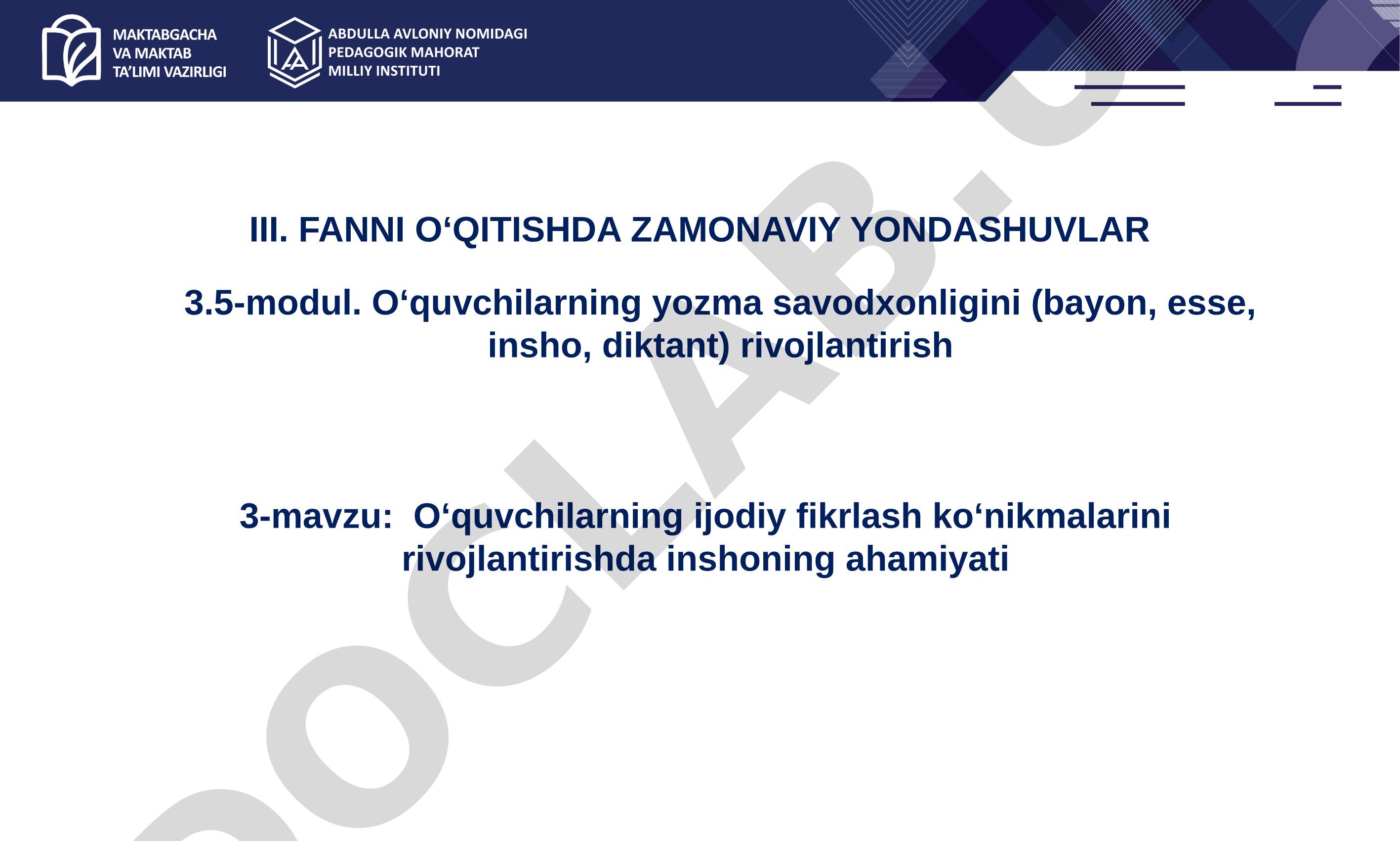 O‘quvchilarning ijodiy fikrlash ko‘nikmalarini rivojlantirishda inshoning ahamiyati