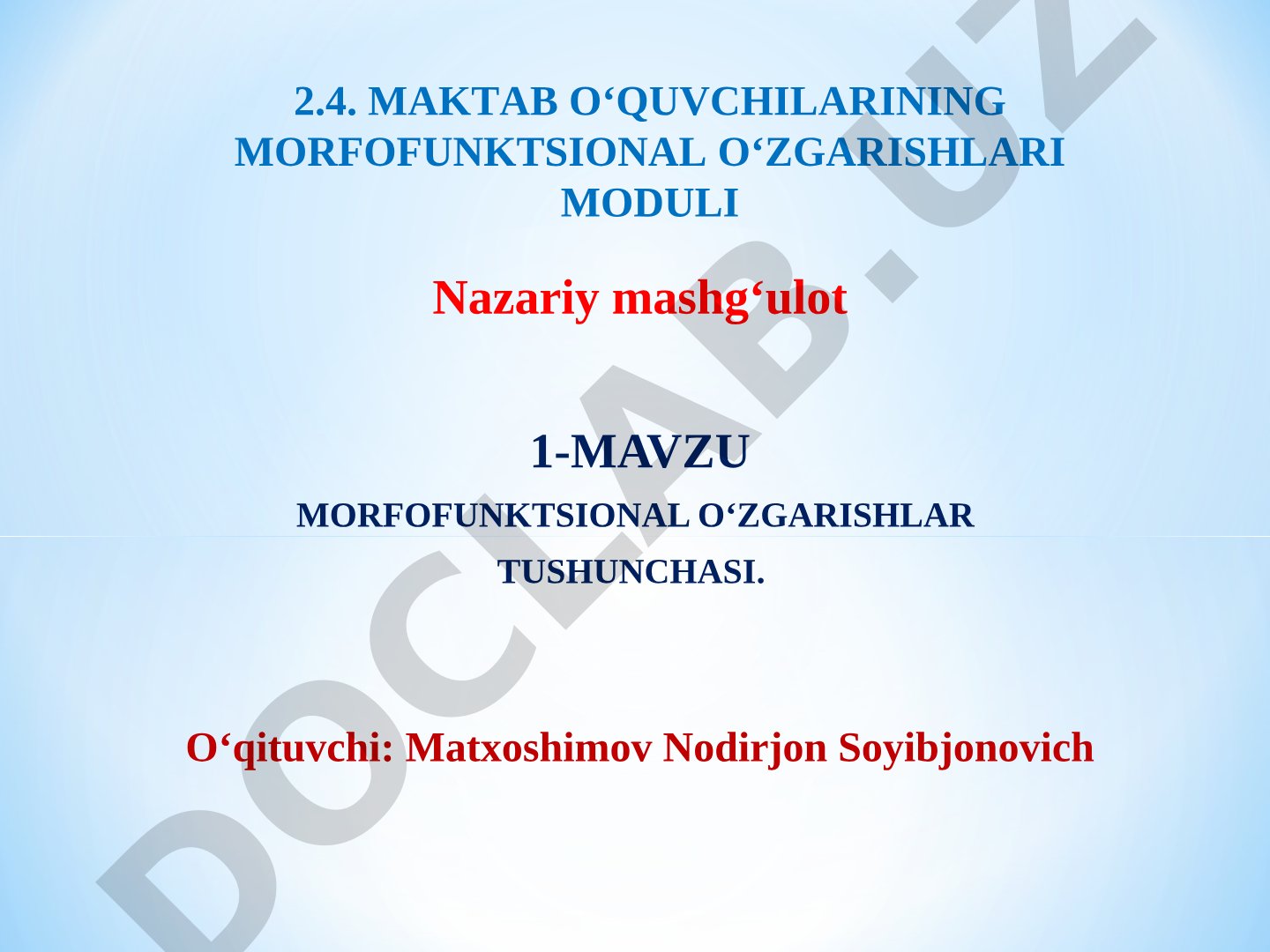 Morfofunktsional o‘zgarishlar tushunchasi