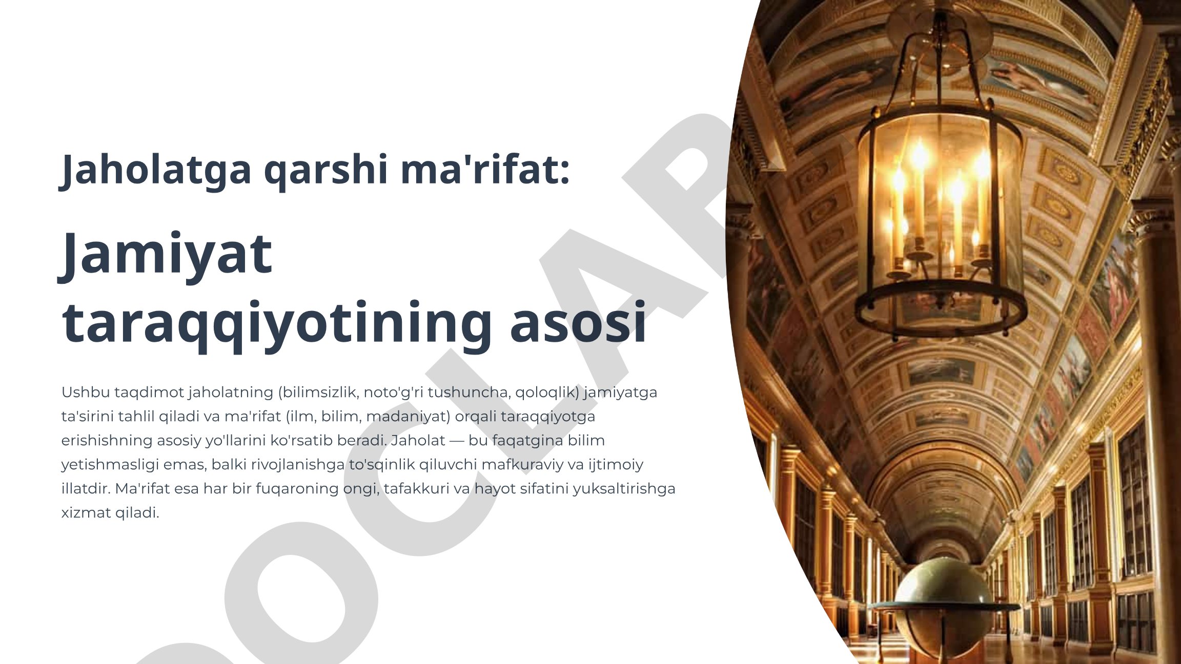 Jaholatga qarshi ma'rifat: Jamiyat taraqqiyotining asosi