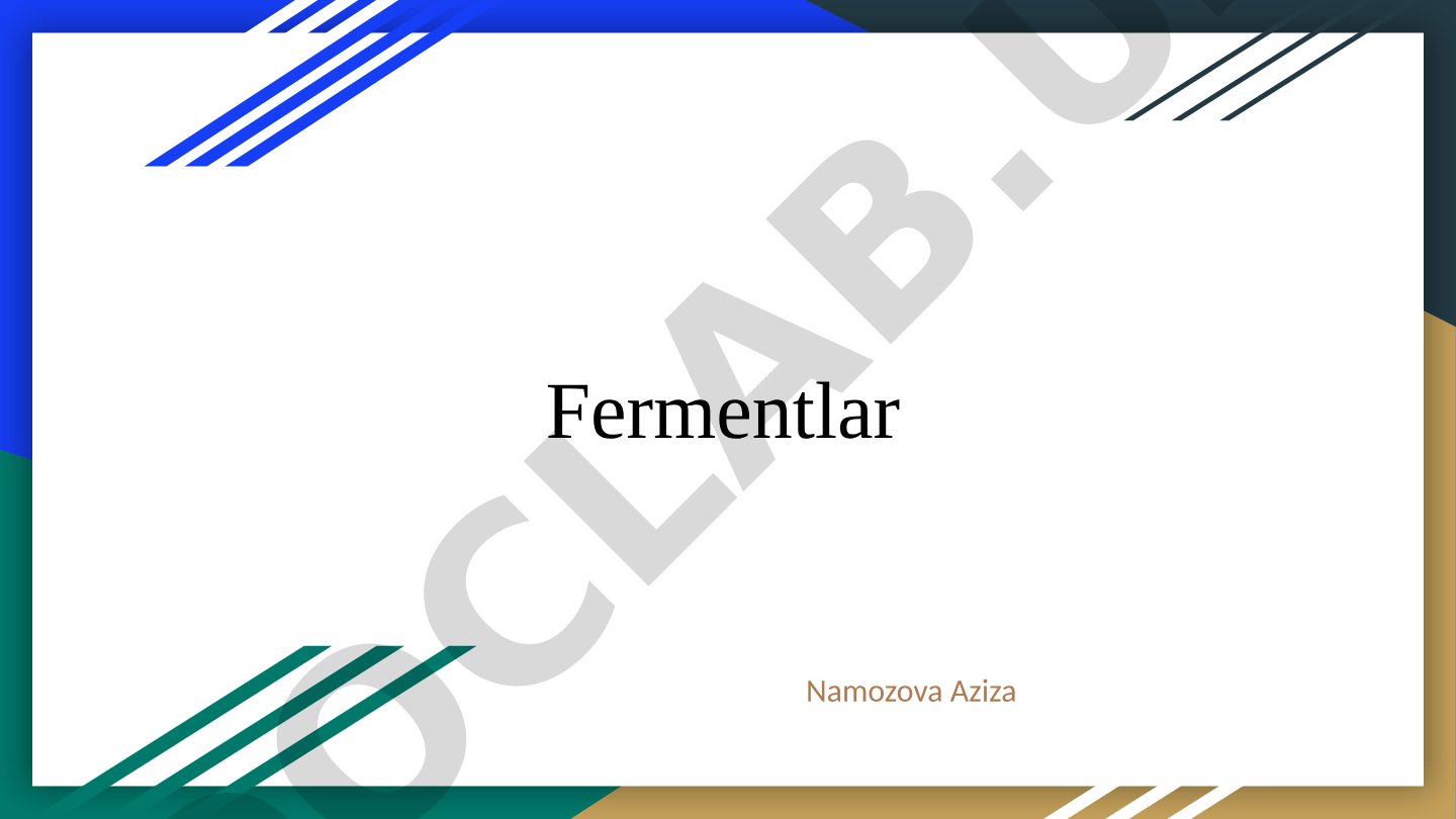 Fermentlarning ahamiyati, faollik markazi va kimyoviy tuzilishi