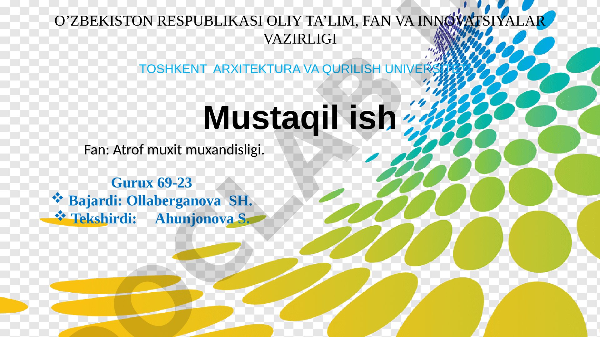 Iqtisodiyat tarmoqlarida suvda eruvcgan polimerlardan foydalanish