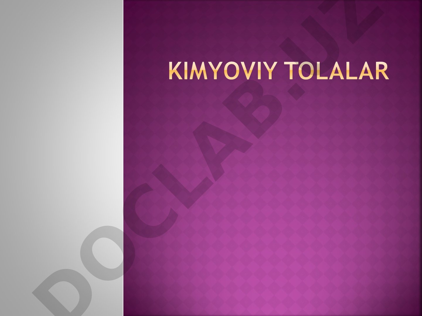 Kimyoviy tolalar tasnifi va turlari