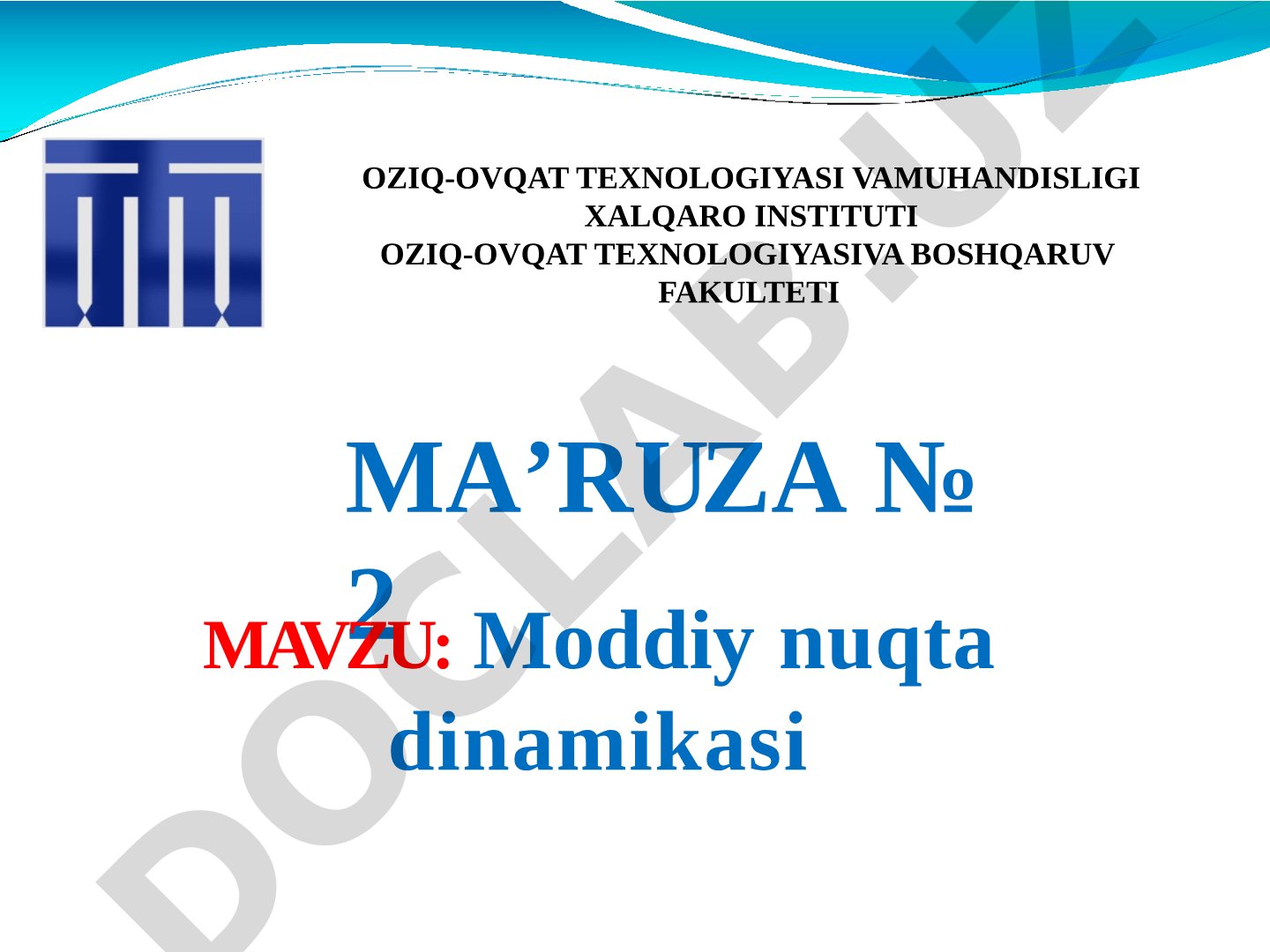 Moddiy nuqta dinamikasi