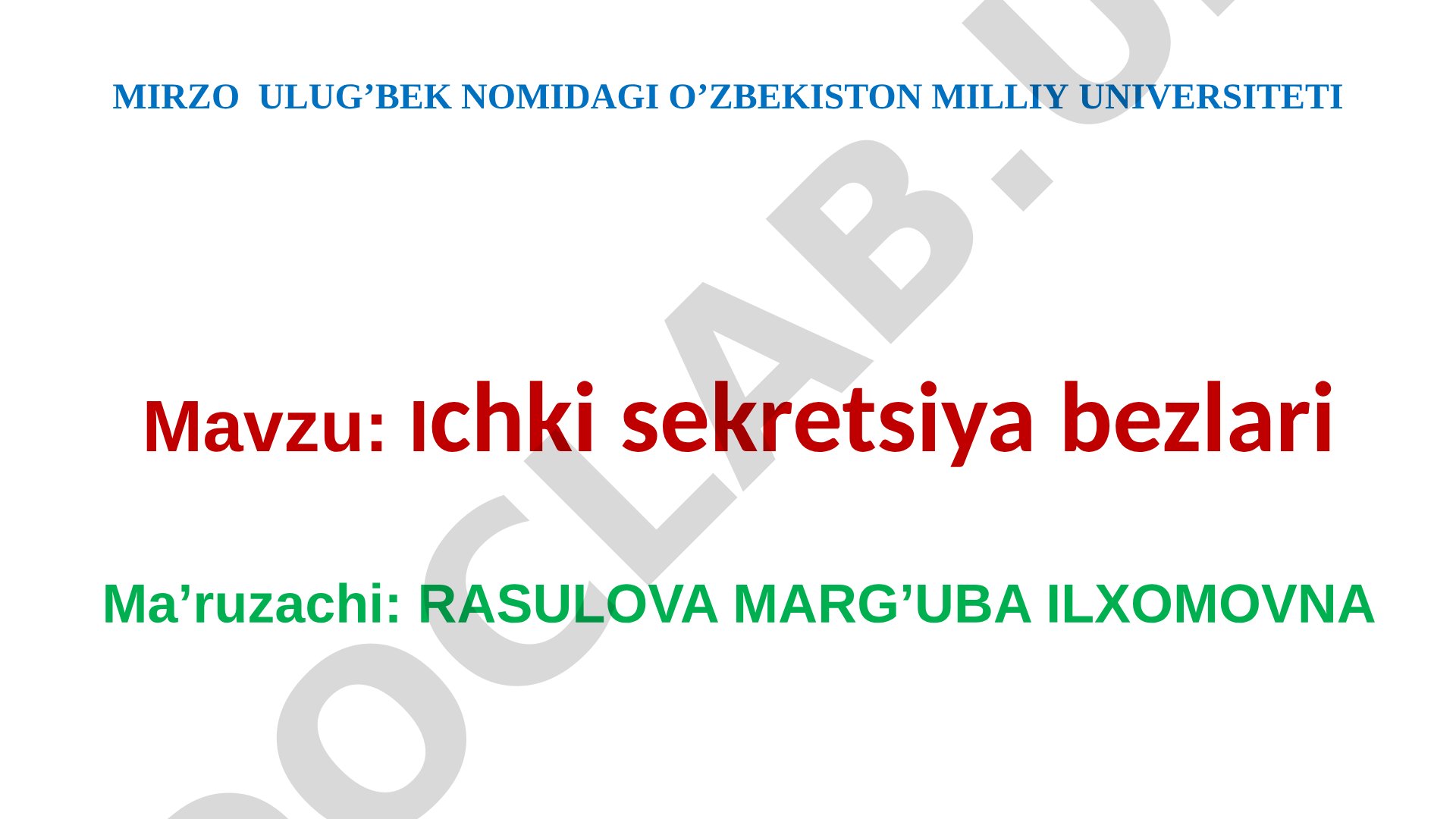 Ichki sekretsiya bezlari
