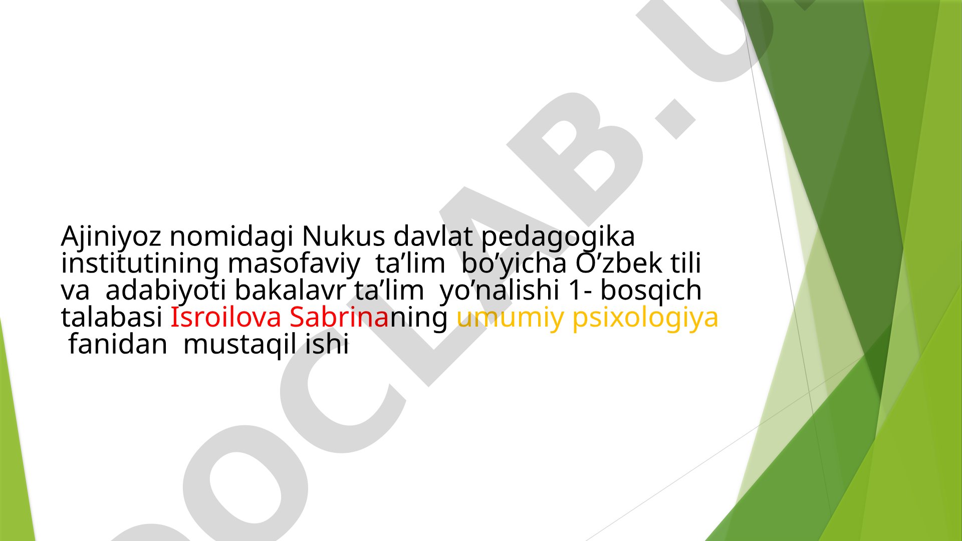 Shaxs psixologiyasi