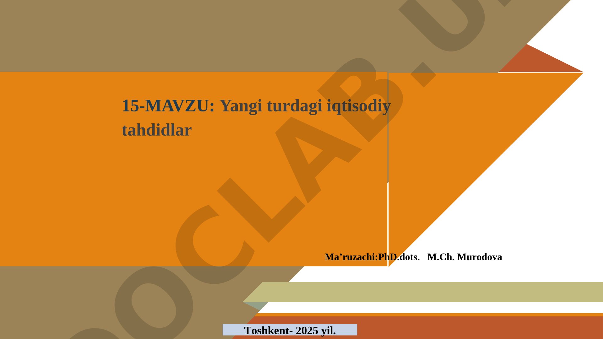 Yangi turdagi iqtisodiy tahdidlar