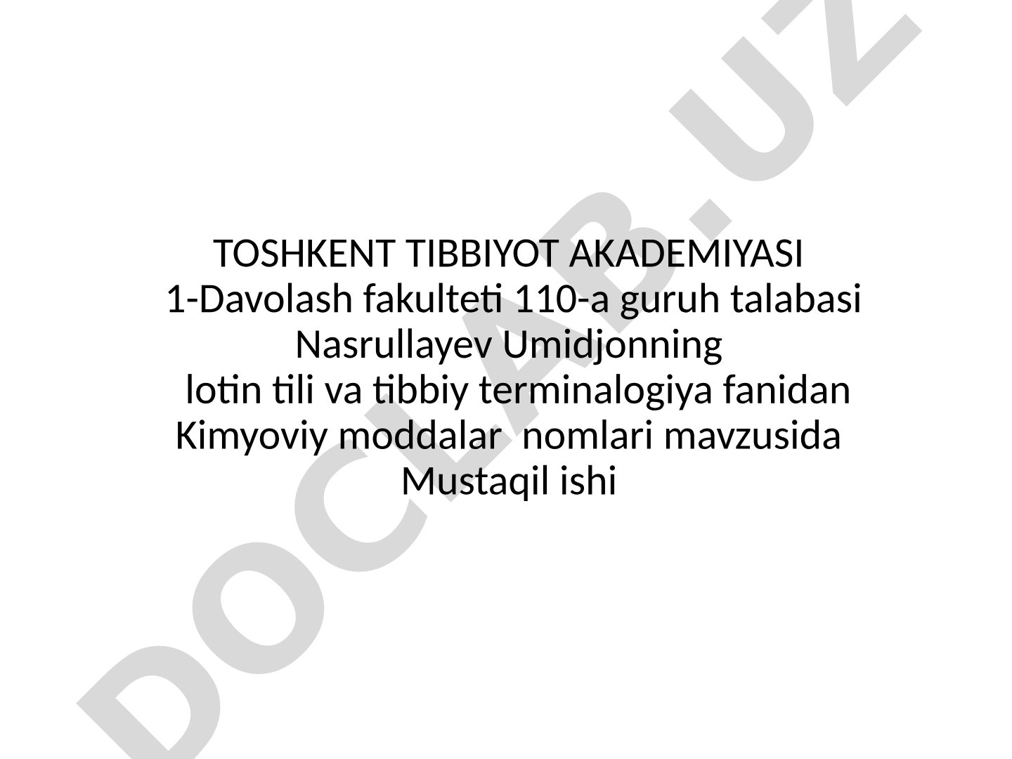 Kimyoviy moddalar nomlari
