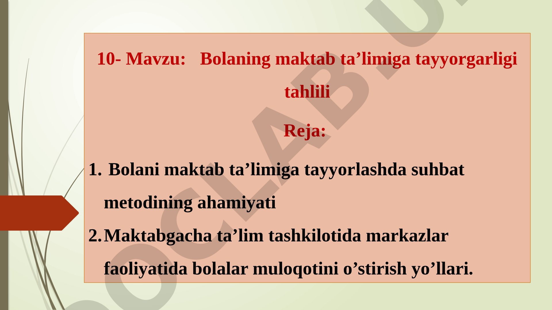 Bolaning maktab ta’limiga tayyorgarligi tahlili