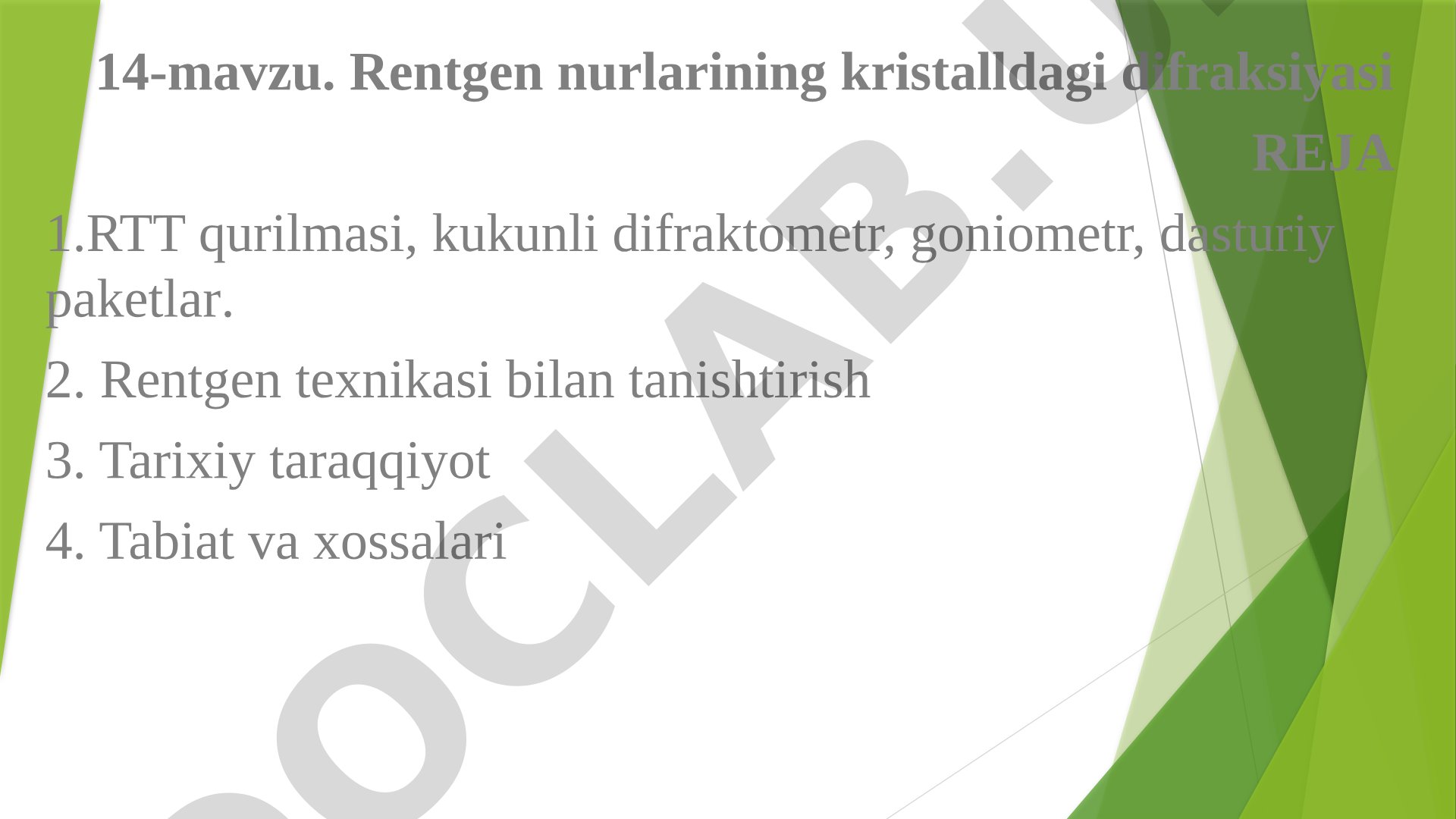 Rentgen nurlarining kristalldagi difraksiyasi