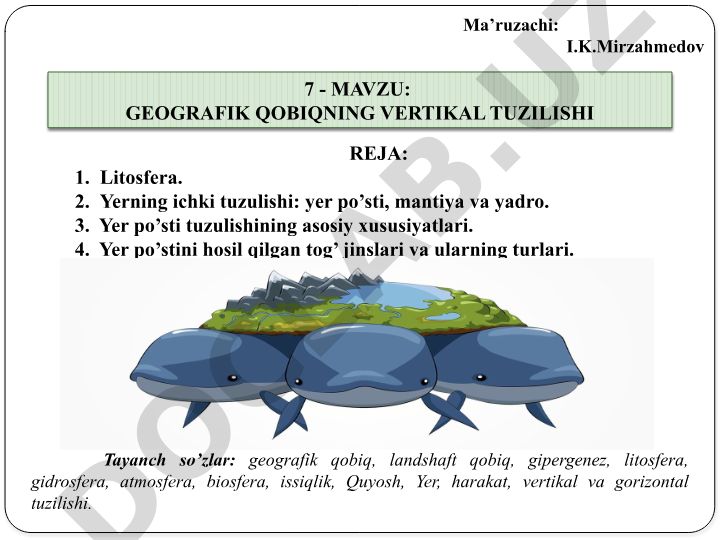 Geografik qobiqning vertikal tuzilishi