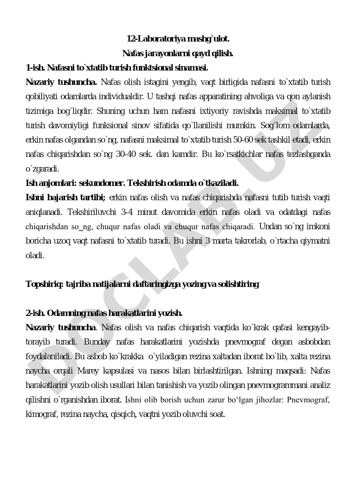 Nafas jarayonlarni qayd qilish