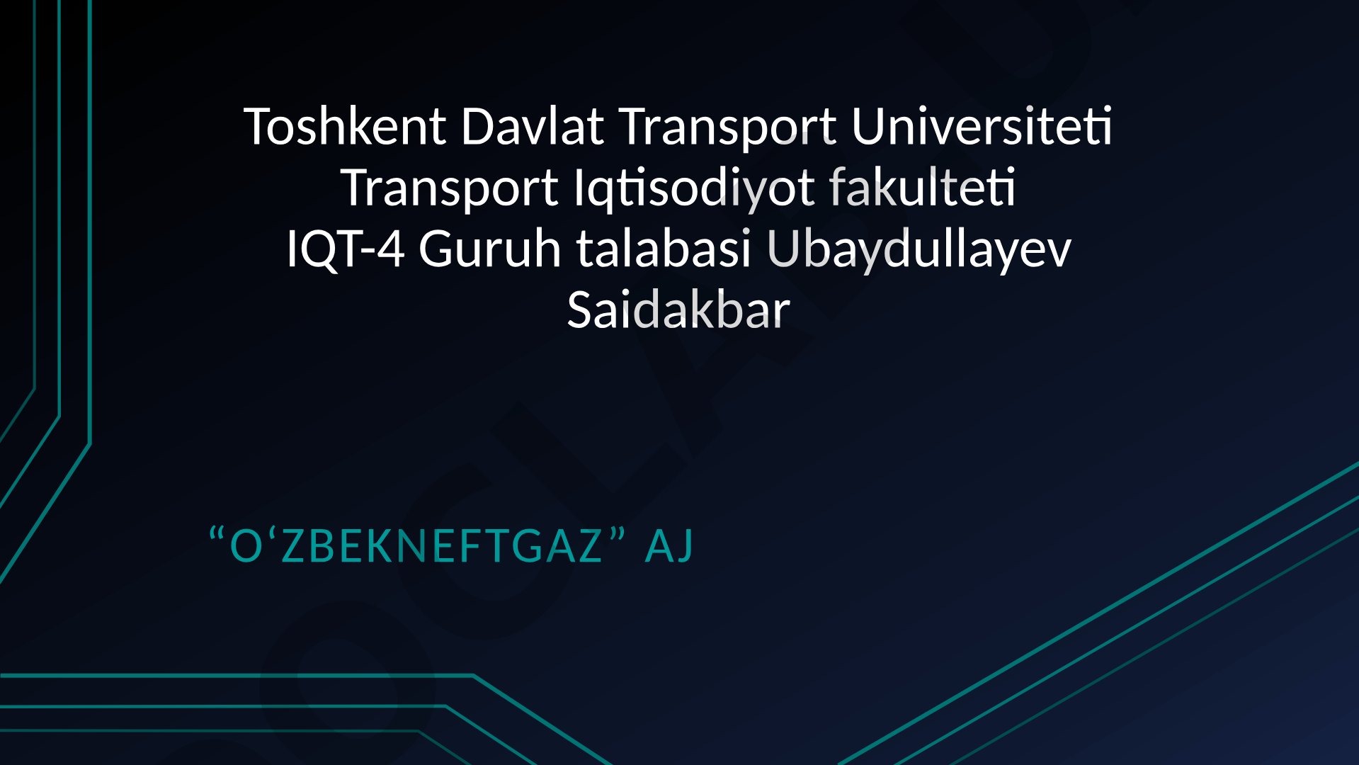 O‘zbekneftgaz AJ faoliyati va korporativ boshqaruv tizimi yoritilgan