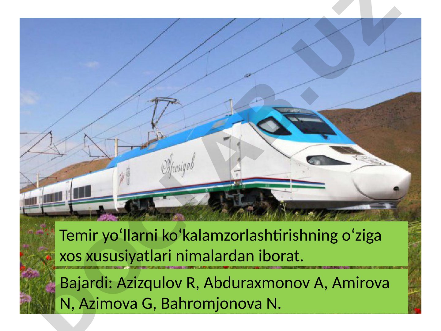 Temir yoʻllarni koʻkalamzorlashtirishning oʻziga xos xususiyatlari nimalardan iborat
