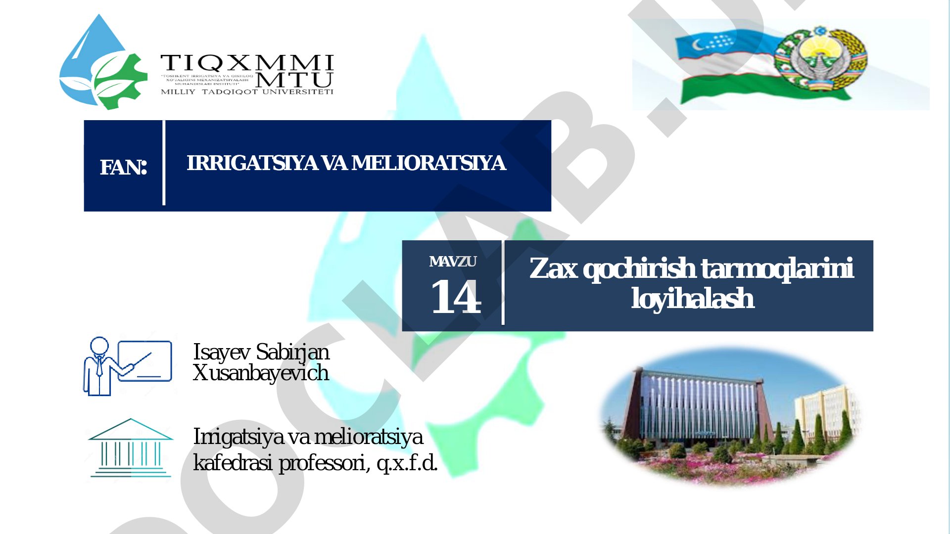 Zax qochirish tarmoqlarini loyihalash