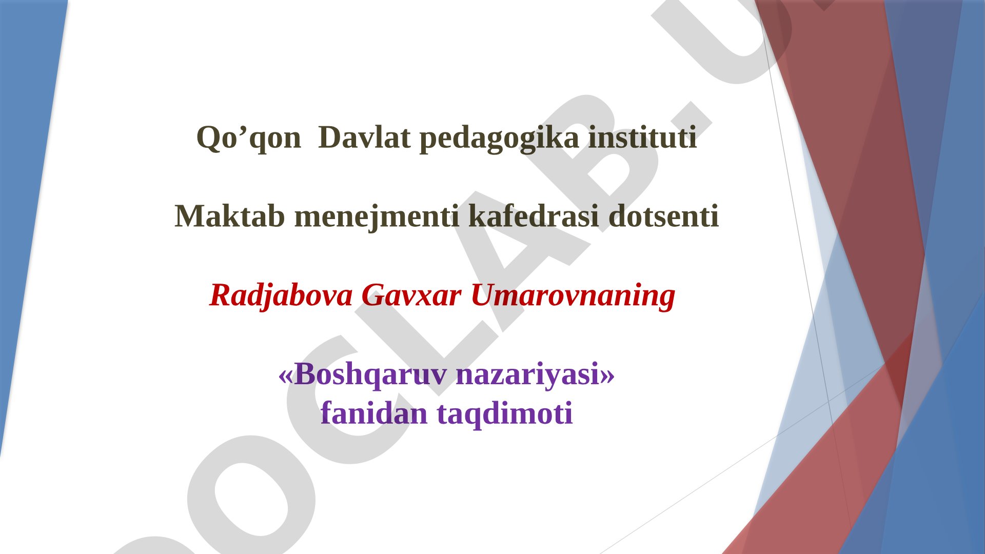 Boshqaruv qarorlarini ta’rifi va tasnifi