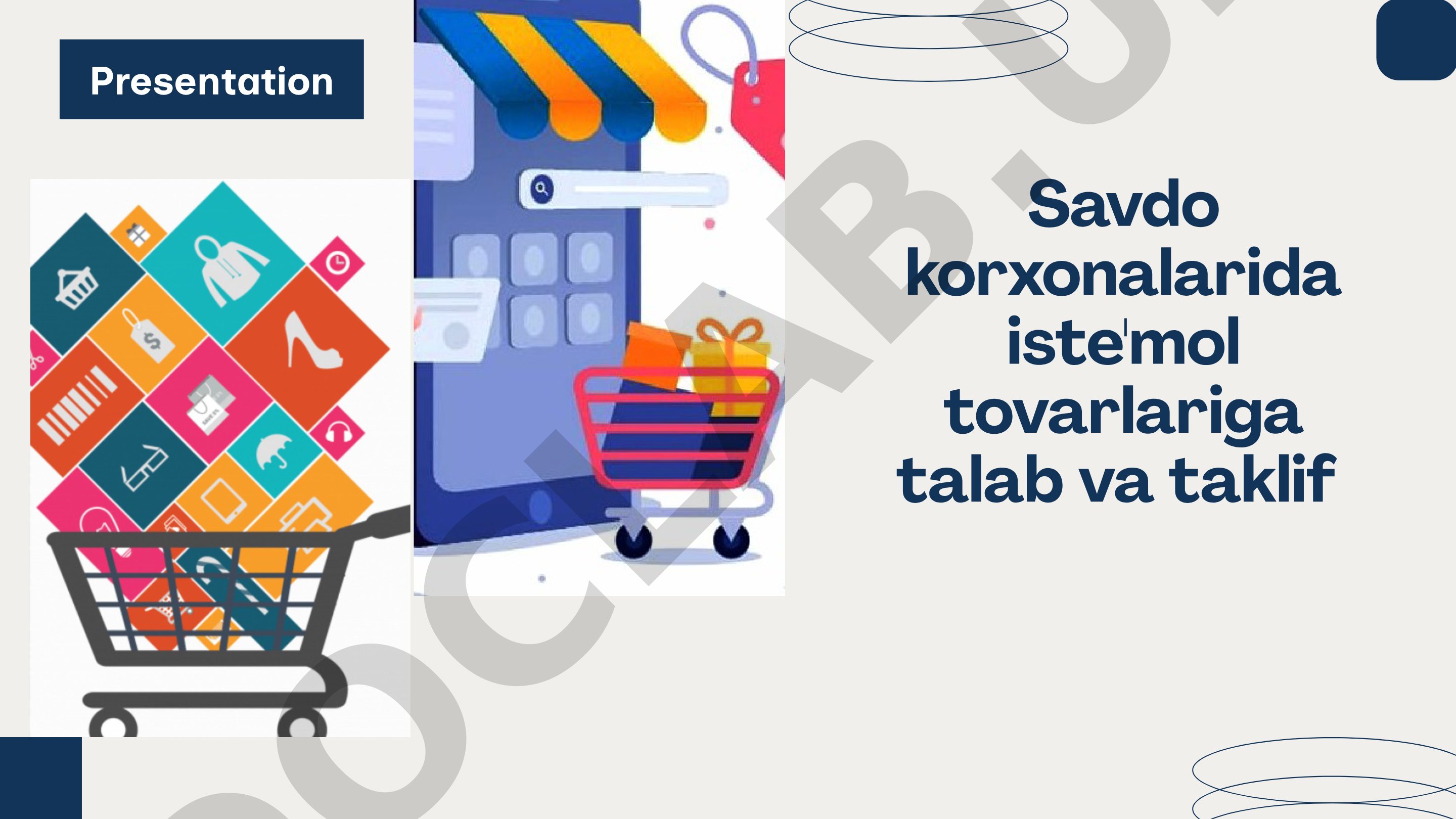 Savdo korxonalarida iste'mol tovarlariga talab va taklif