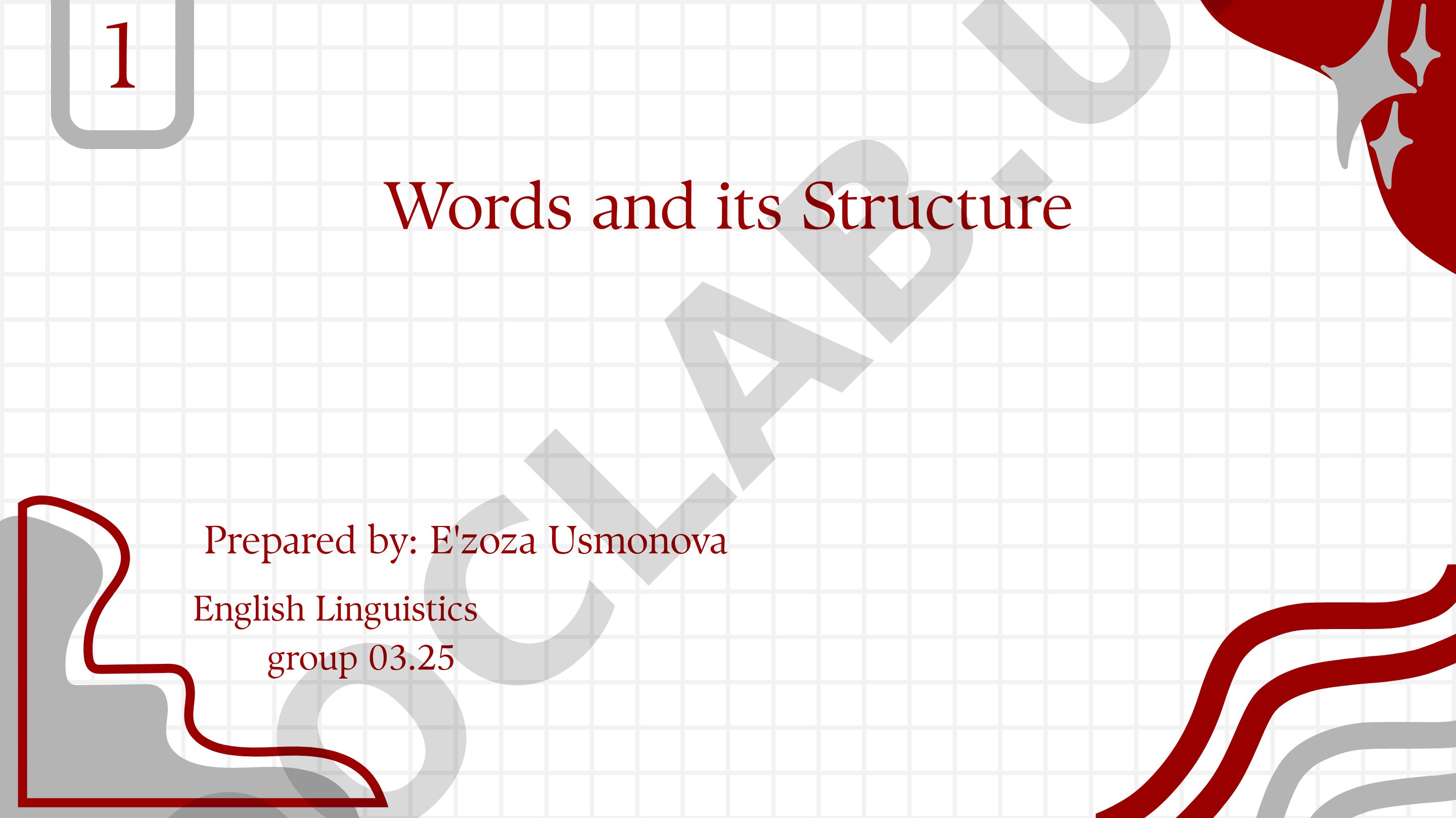 Words and its Structure