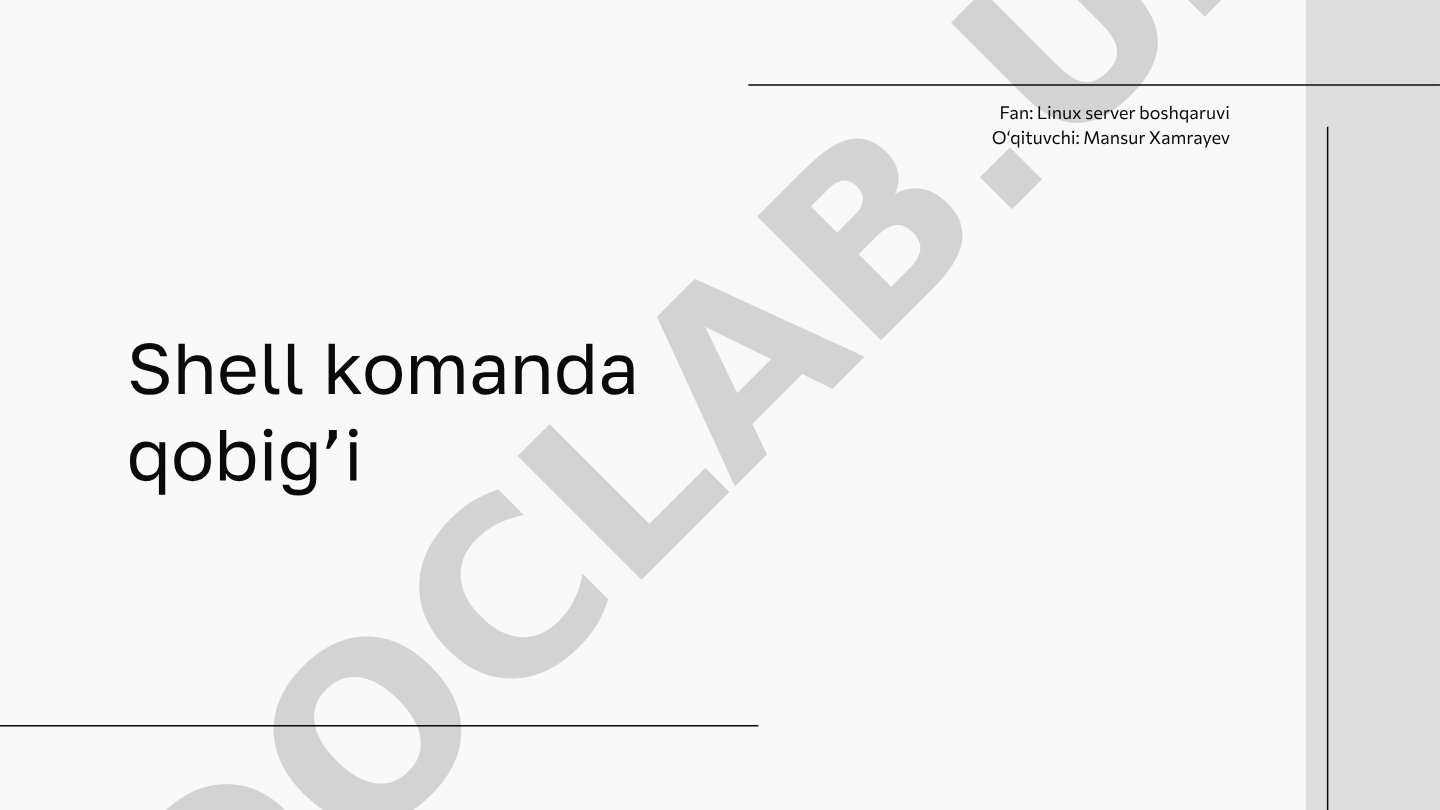 Shell komanda qobig’ining vazifalari va buyruqlarni bajarish jarayoni yoritilgan