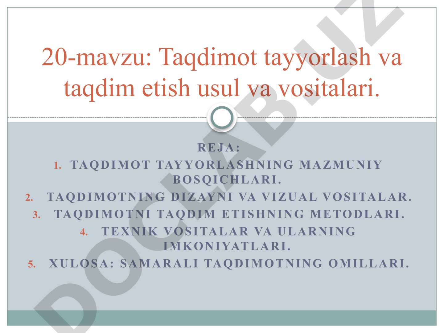 Slayd tayyorlash va taqdim etish usul va vositalari