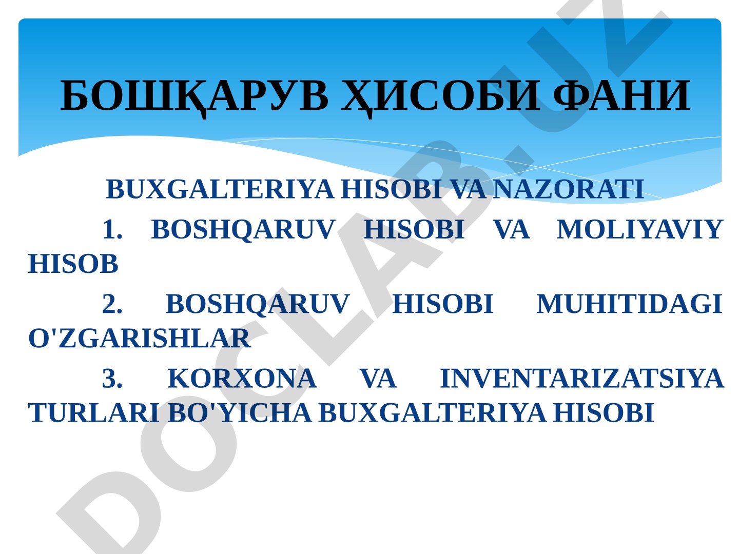 BUXGALTERIYA HISOBI VA NAZORATI 1