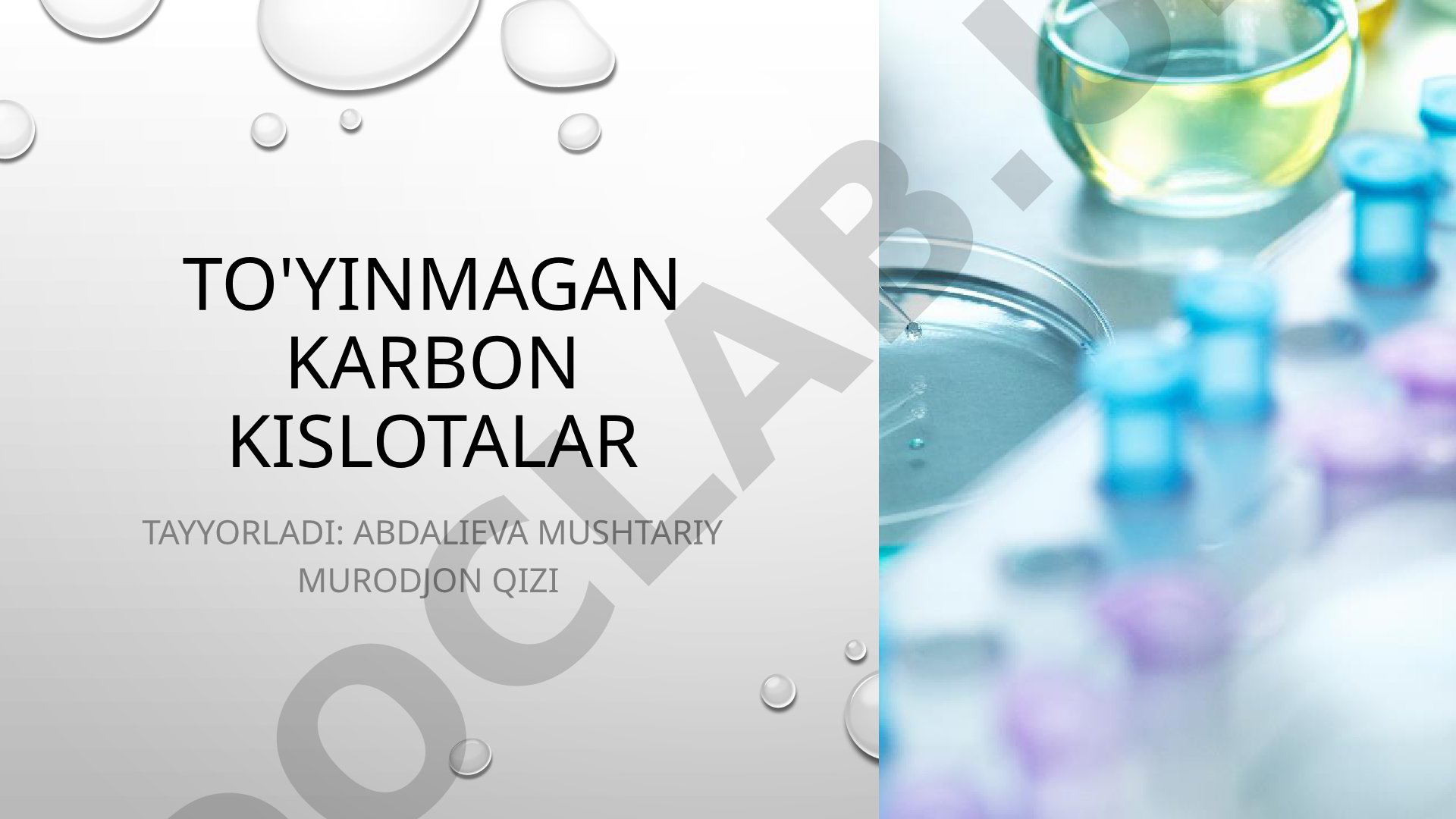 To'yinmagan karbon kislotalar