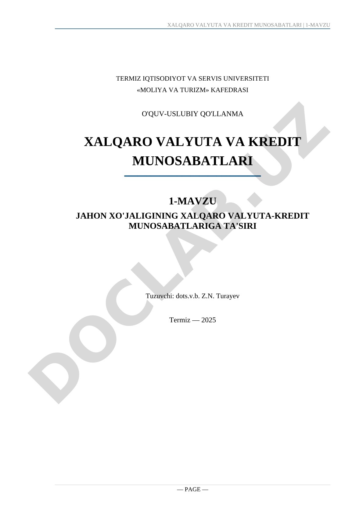 Jahon xo'jaligining xalqaro valyuta-kredit munosabatlariga ta'siri