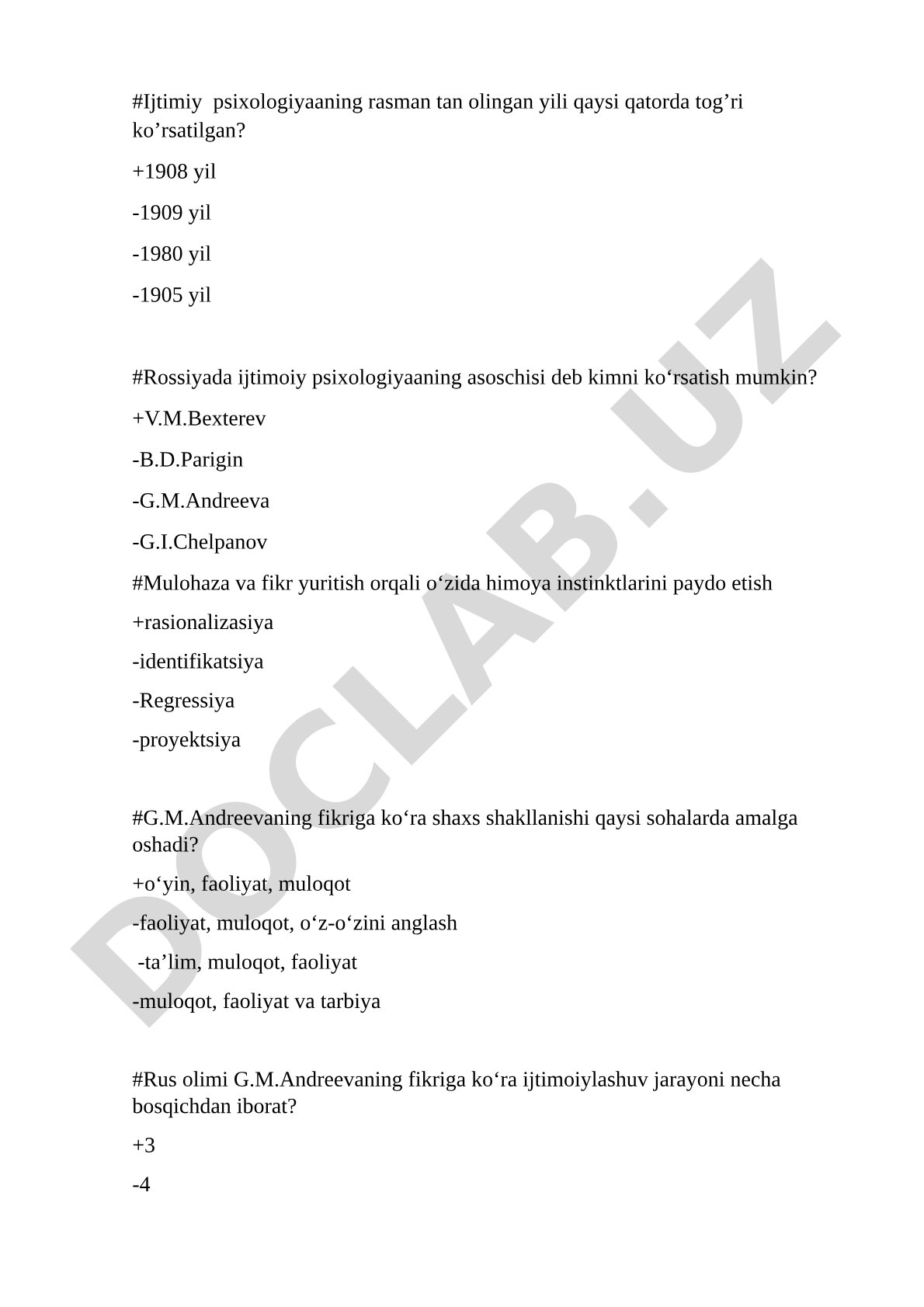 Ijtimoiy psixologiya asoschilari, himoya mexanizmlari va ijtimoiylashuv bosqichlari