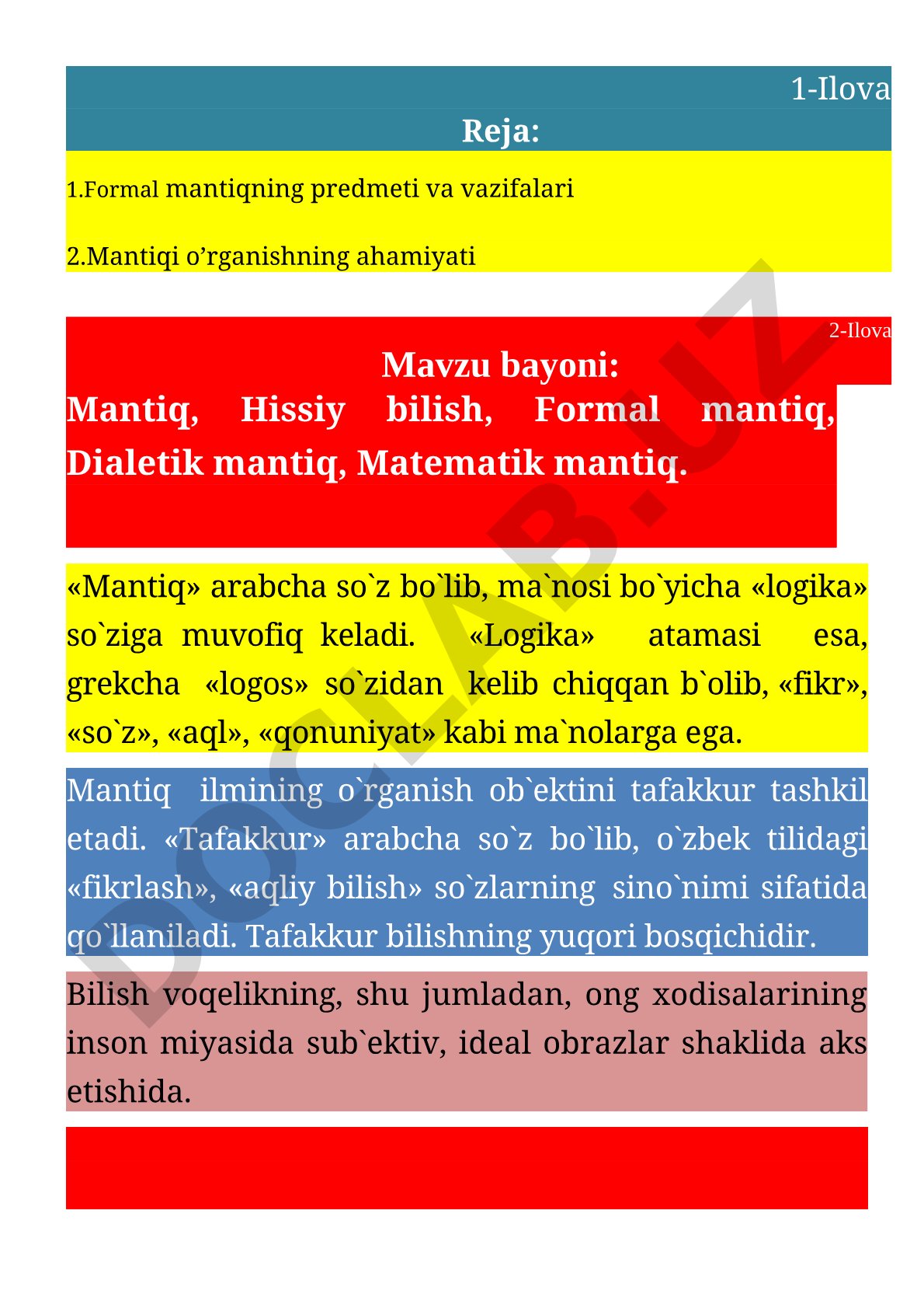 Formal mantiqning predmeti va vazifalari
