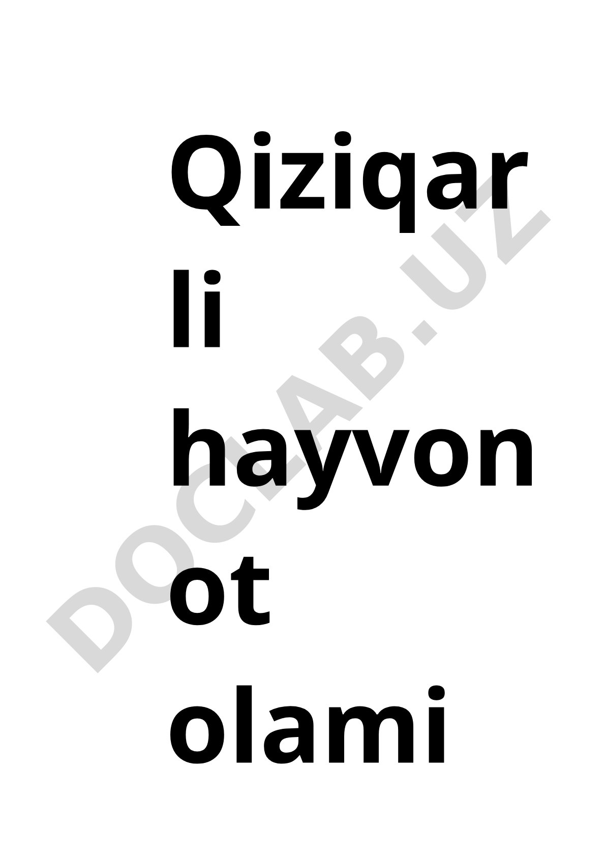 Qiziqarli hayvonot olami
