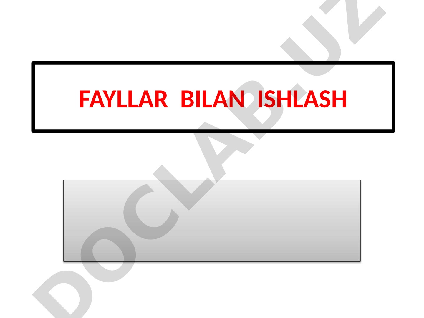 C/C++ tilida fayllar bilan ishlash