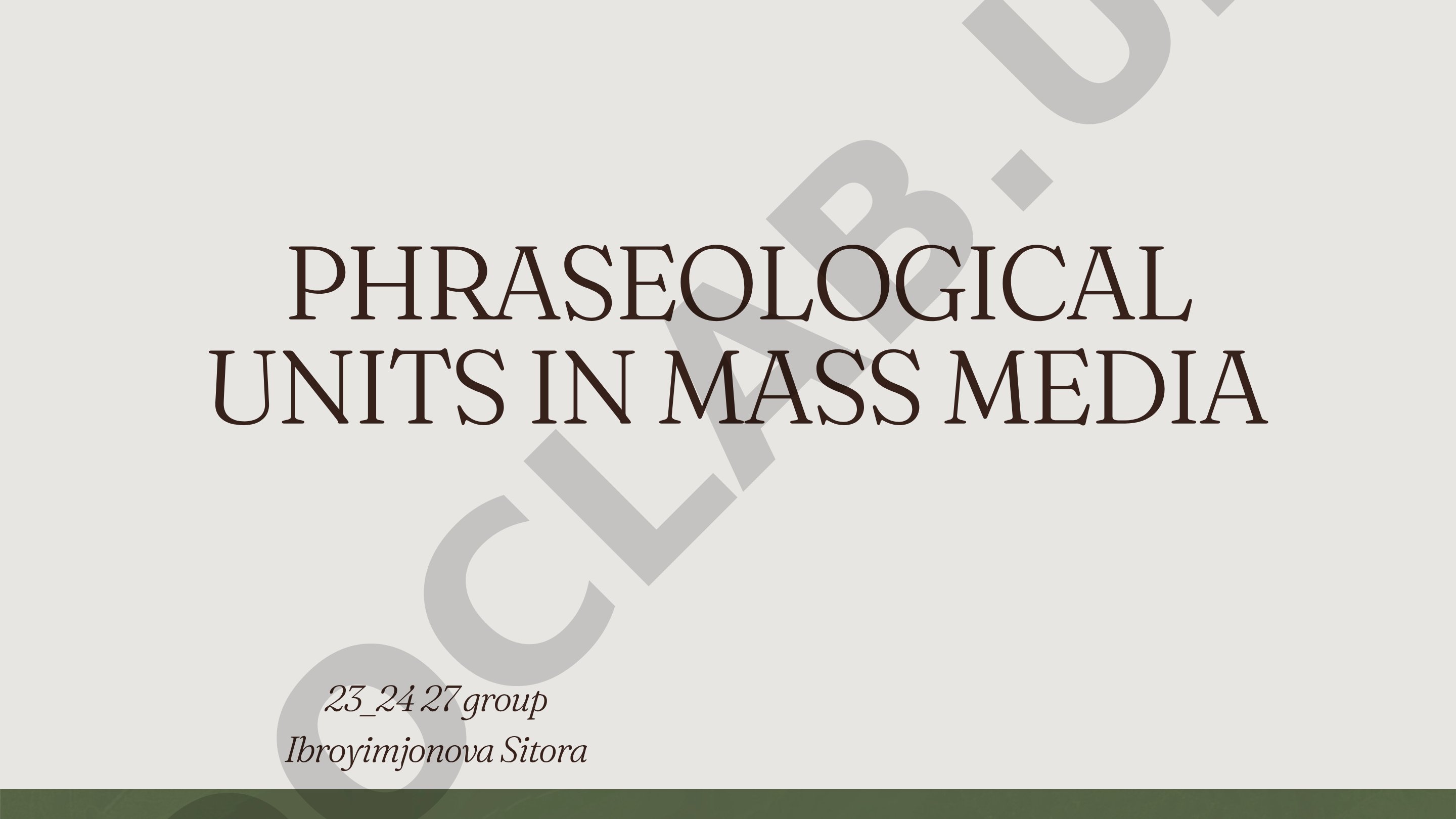 Phraseological units in mass media