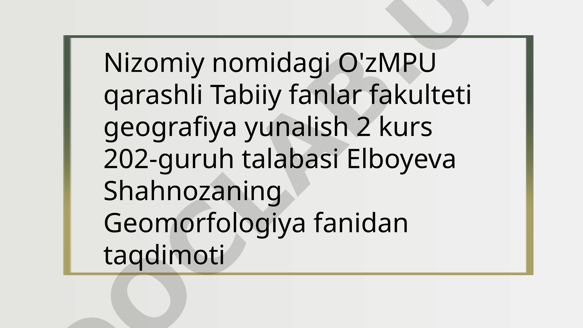 Eol jarayonlari va relyef shakllari