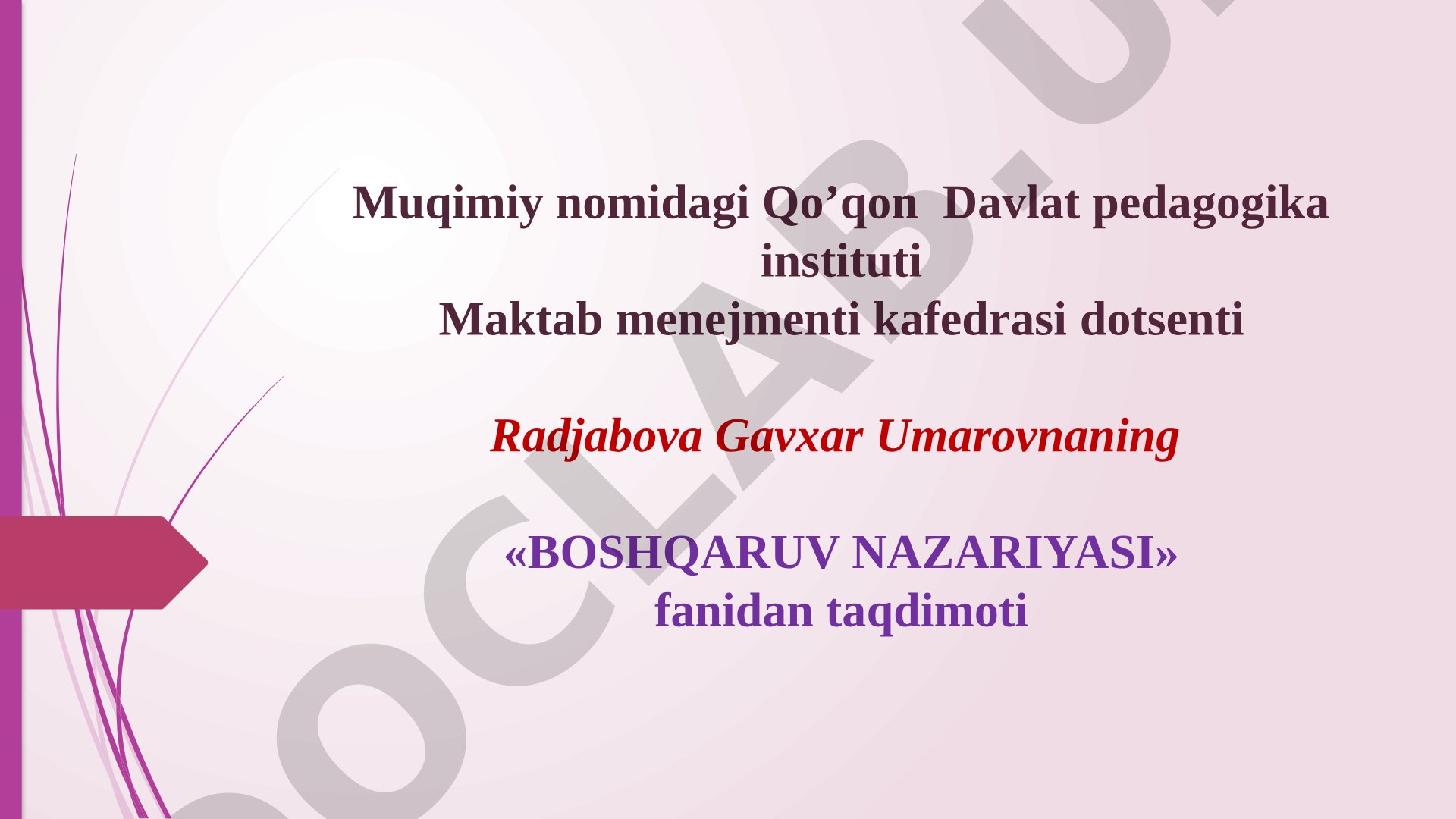 Nizo va stresslarni boshqarish
