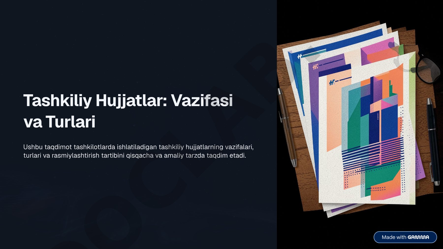 Tashkiliy Hujjatlar: Vazifasi va Turlari