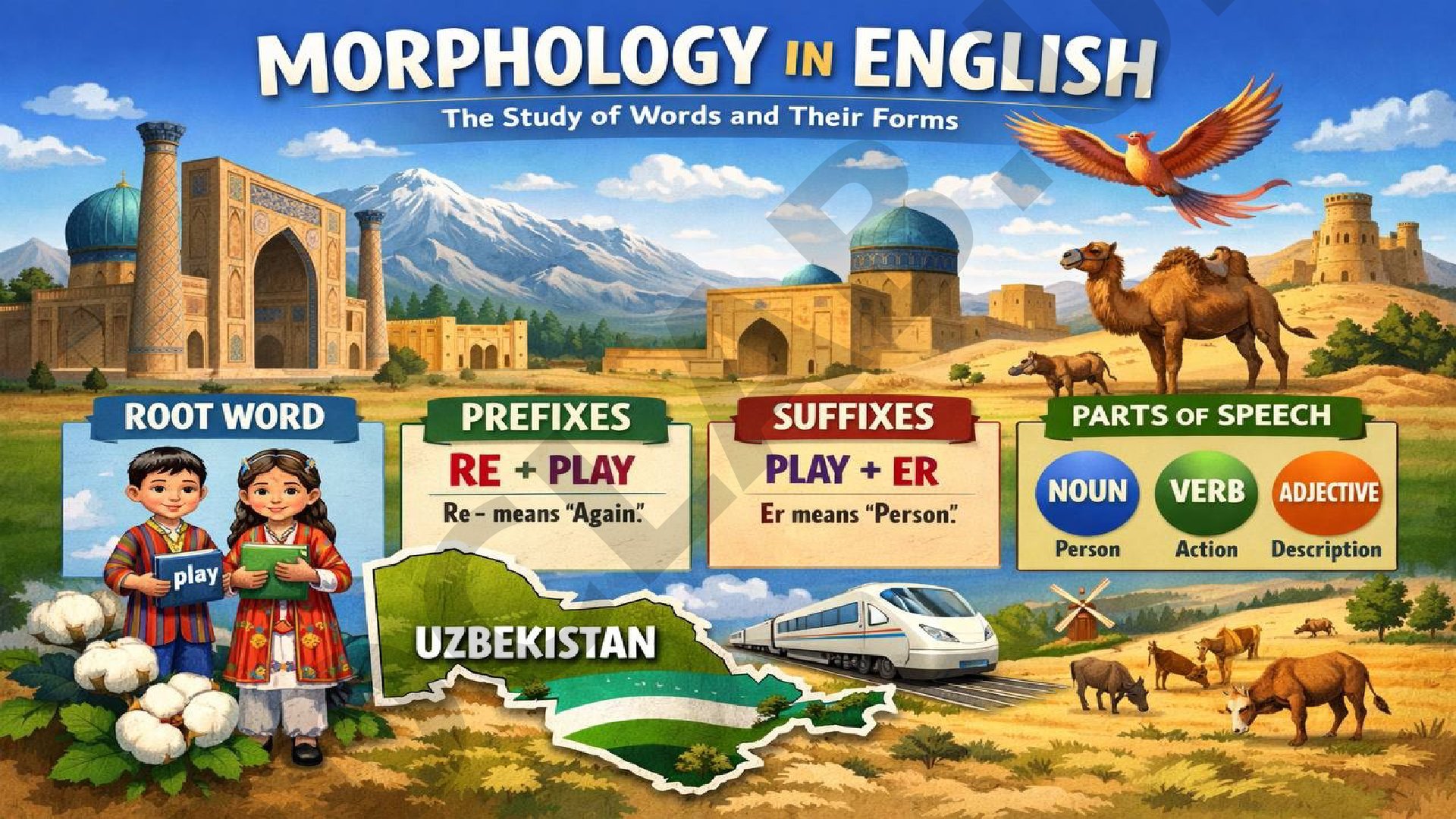 Definition and importance of morphology with English and Uzbek examples