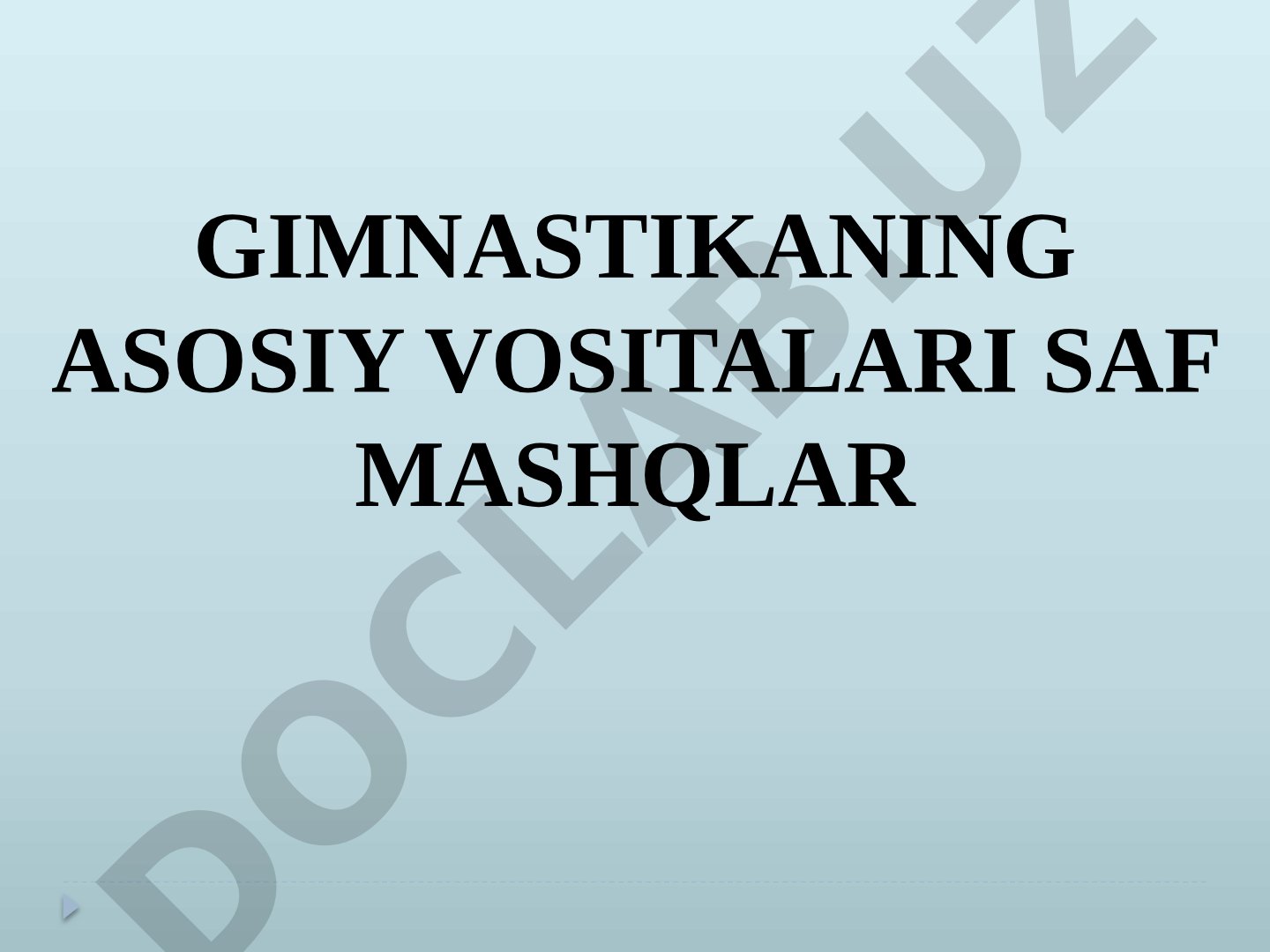 Gimnastikaning asosiy vositalari saf mashqlar