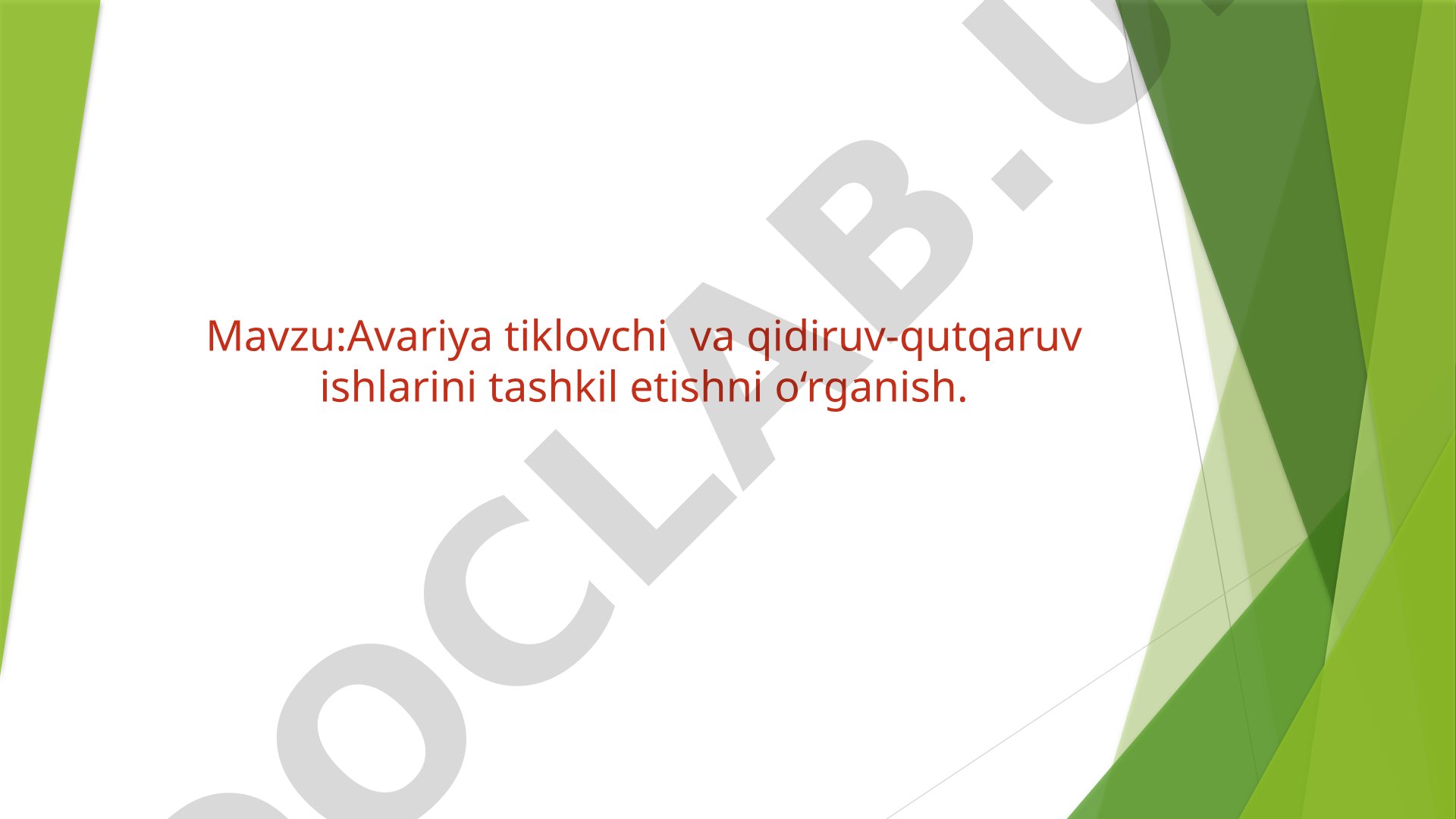 Texnogen avariyalar turlari, sabablari va muhofaza tadbirlari